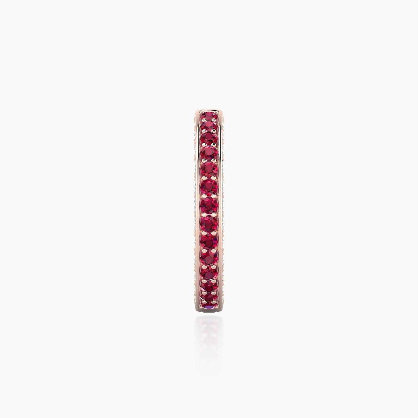 Damia | 18k Rose Gold 9.5 mm Ruby & Diamond Hoop Piercing