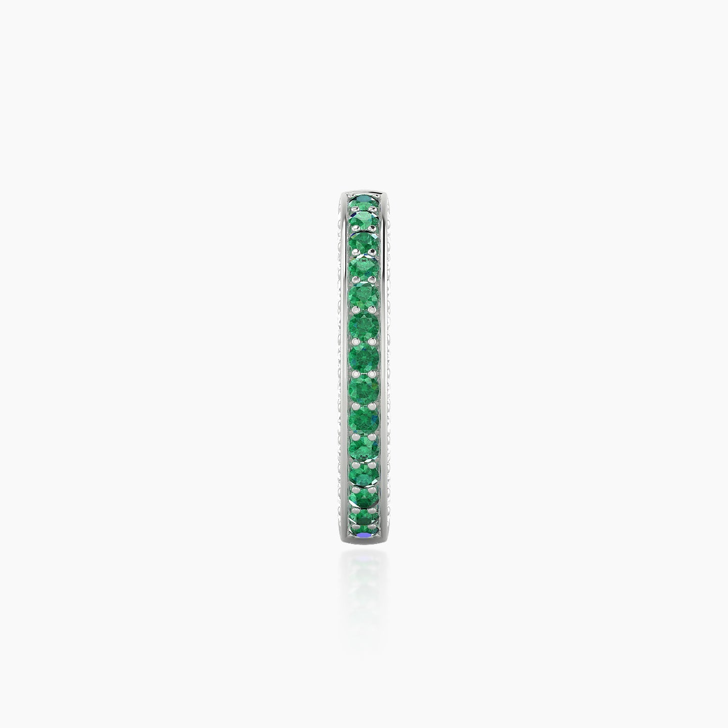 Damia | 18k White Gold 9.5 mm Emerald & Diamond Hoop Piercing