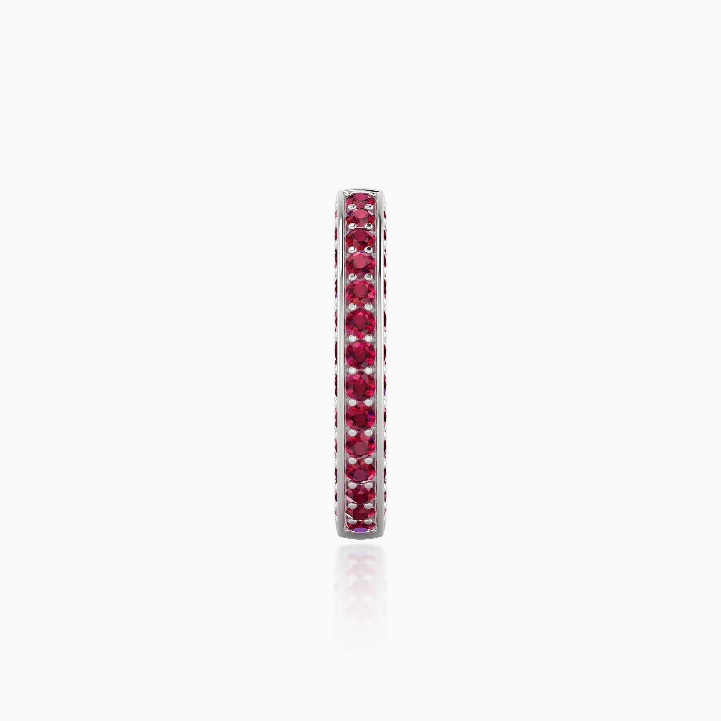 Damia | 18k White Gold 9.5 mm Ruby Hoop Piercing