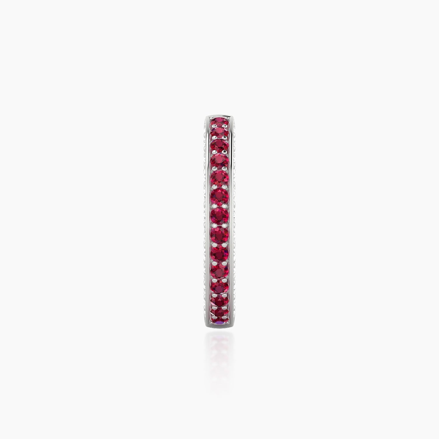 Damia | 18k White Gold 9.5 mm Ruby & Diamond Hoop Piercing