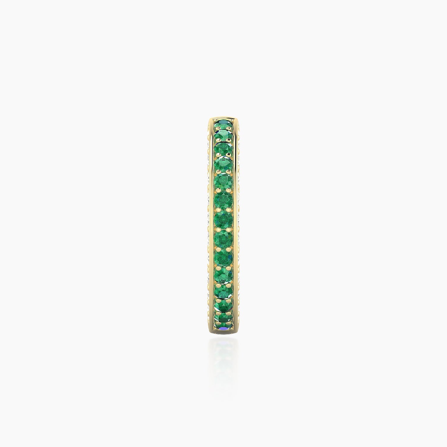 Damia | 18k Yellow Gold 9.5 mm Emerald & Diamond Hoop Piercing