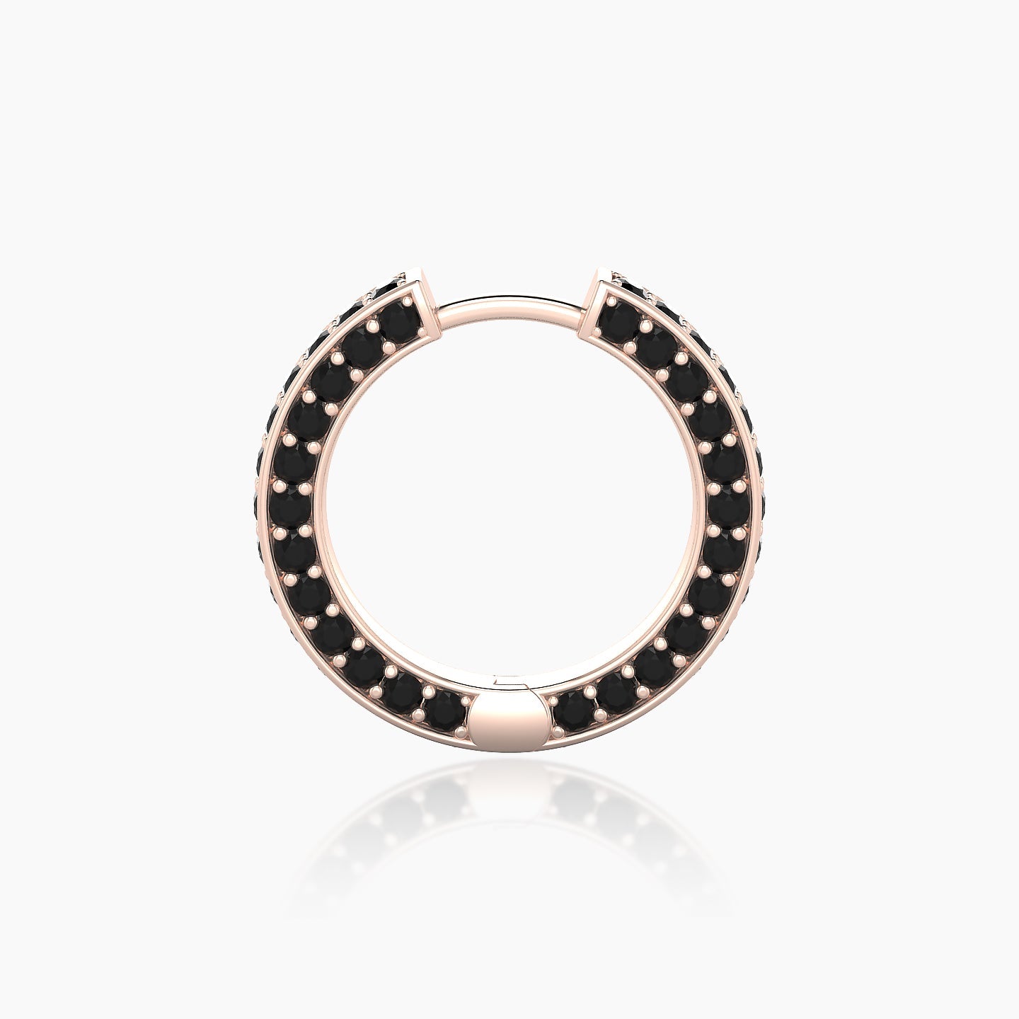 Damia | 18k Rose Gold 9.5 mm Black Diamond Hoop Piercing