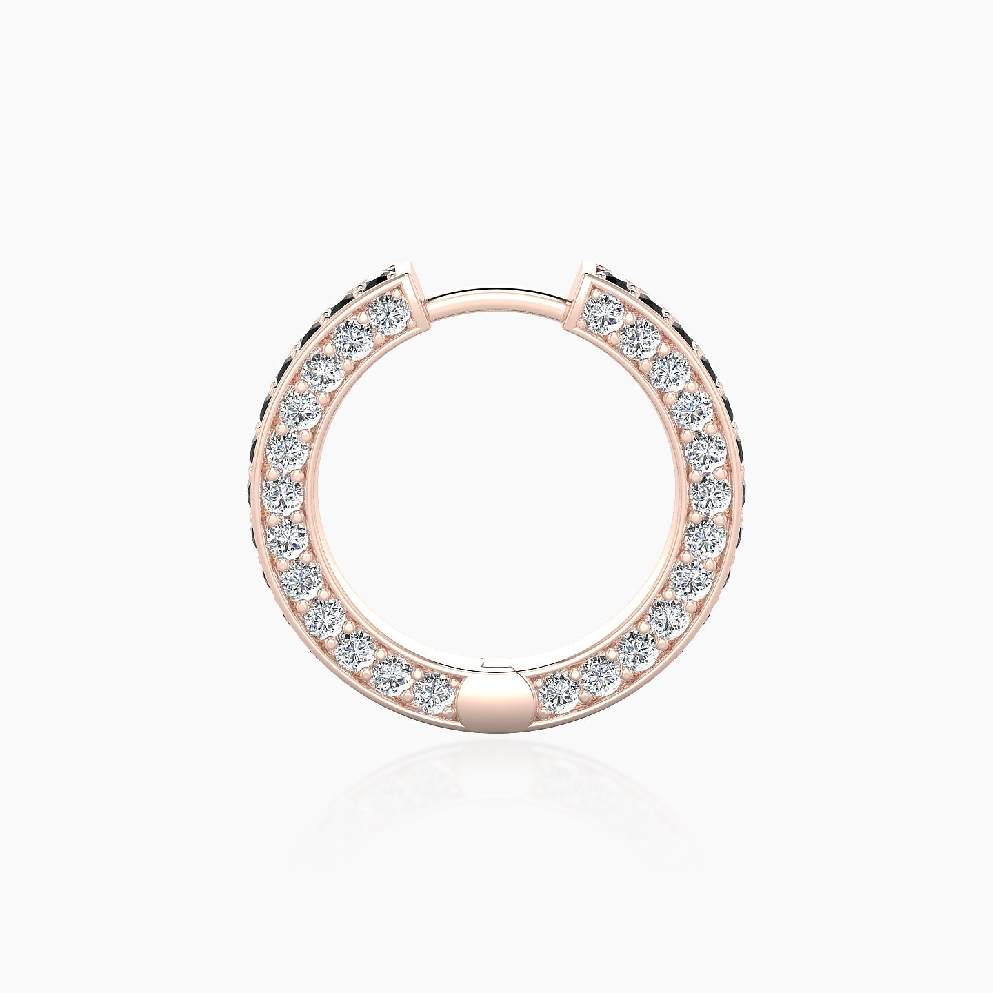 Damia | 18k Rose Gold 9.5 mm Black Diamond & Diamond Hoop Piercing