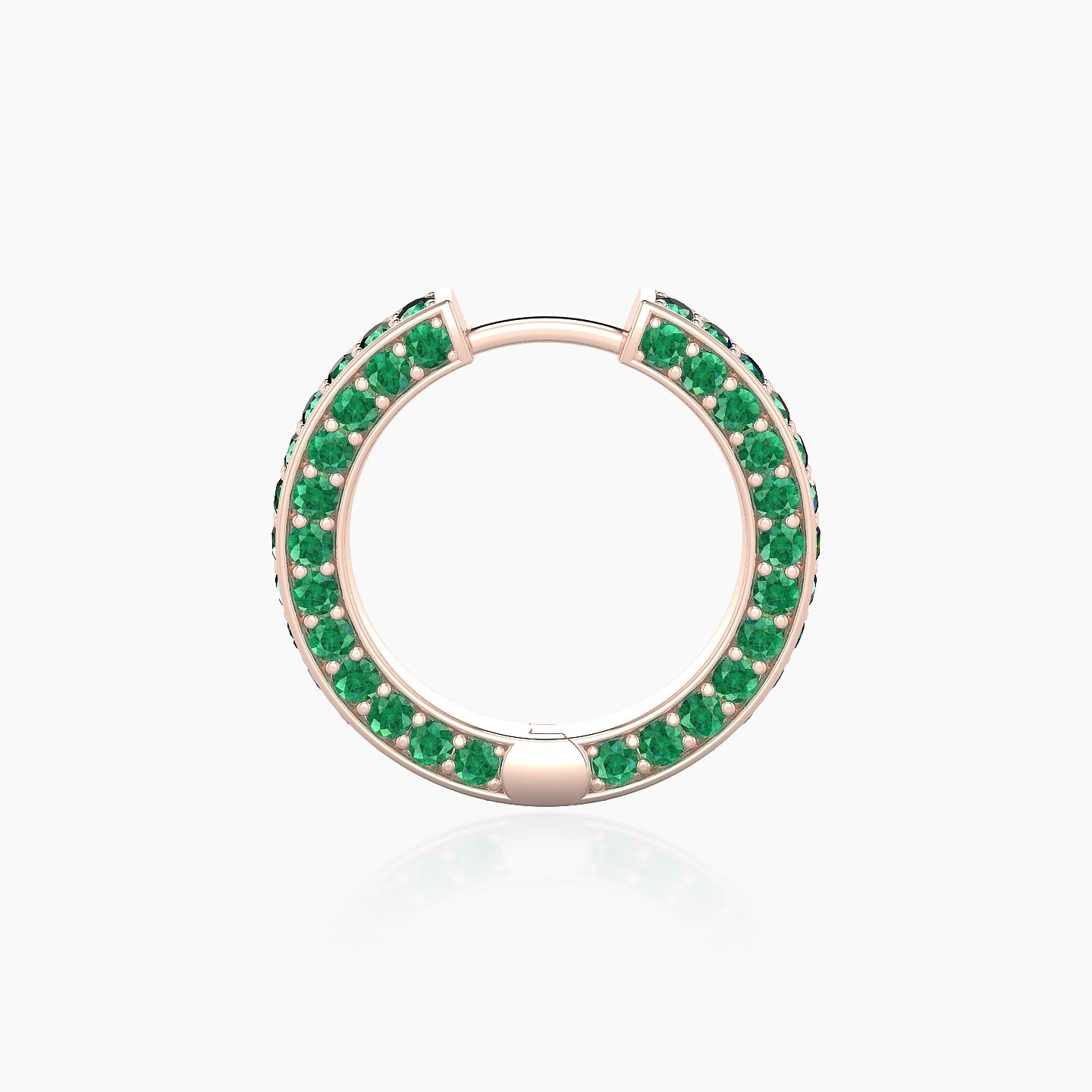 Damia | 18k Rose Gold 9.5 mm Emerald Hoop Piercing