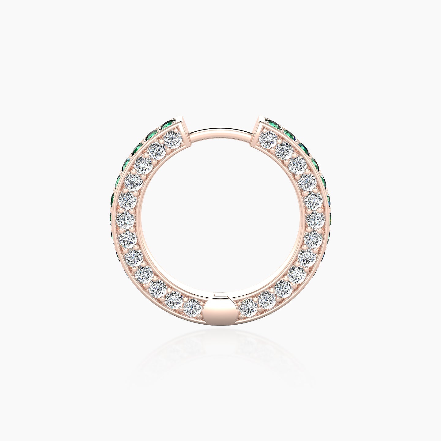 Damia | 18k Rose Gold 9.5 mm Emerald & Diamond Hoop Piercing