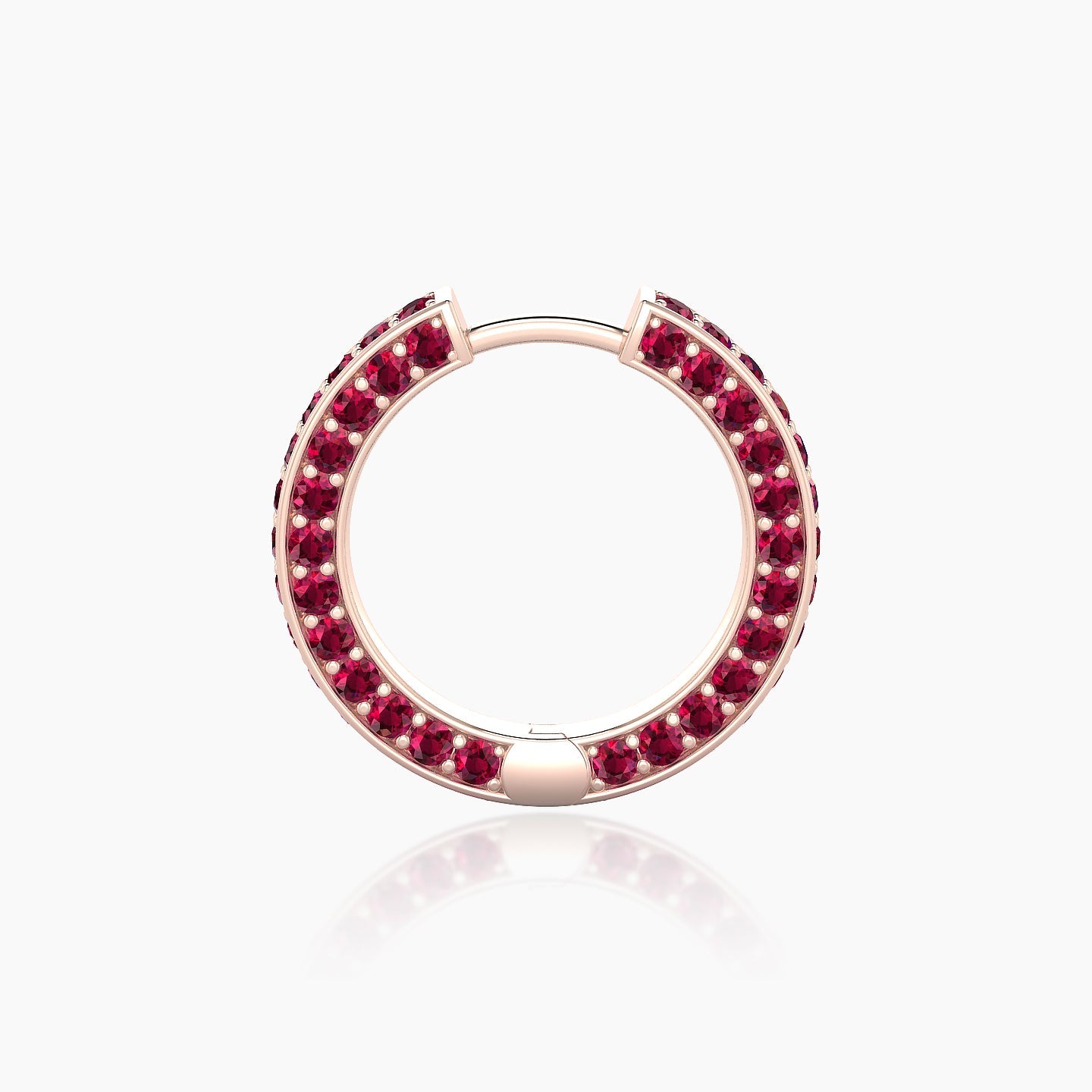 Damia | 18k Rose Gold 9.5 mm Ruby Hoop Piercing