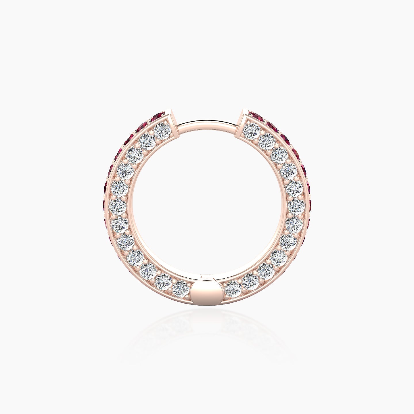 Damia | 18k Rose Gold 9.5 mm Ruby & Diamond Hoop Piercing