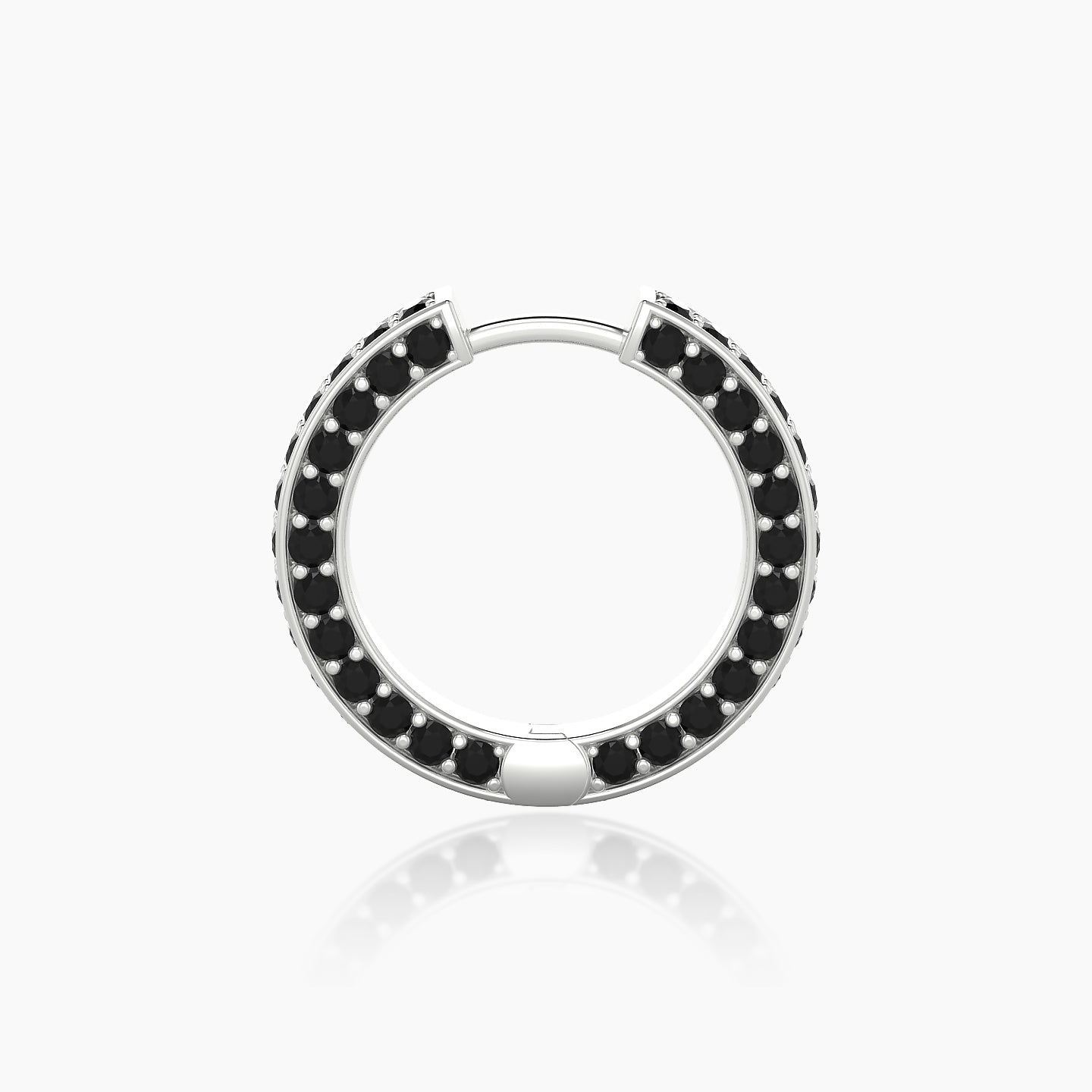 Damia | 18k White Gold 9.5 mm Black Diamond Hoop Piercing