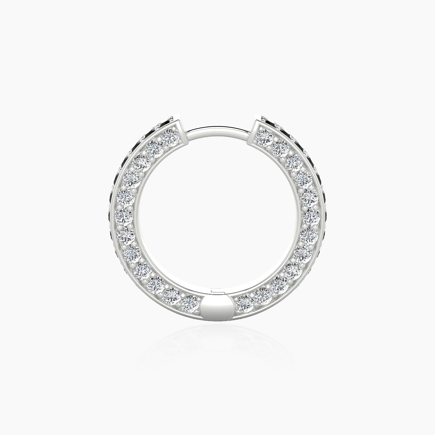 Damia | 18k White Gold 9.5 mm Black Diamond & Diamond Hoop Piercing