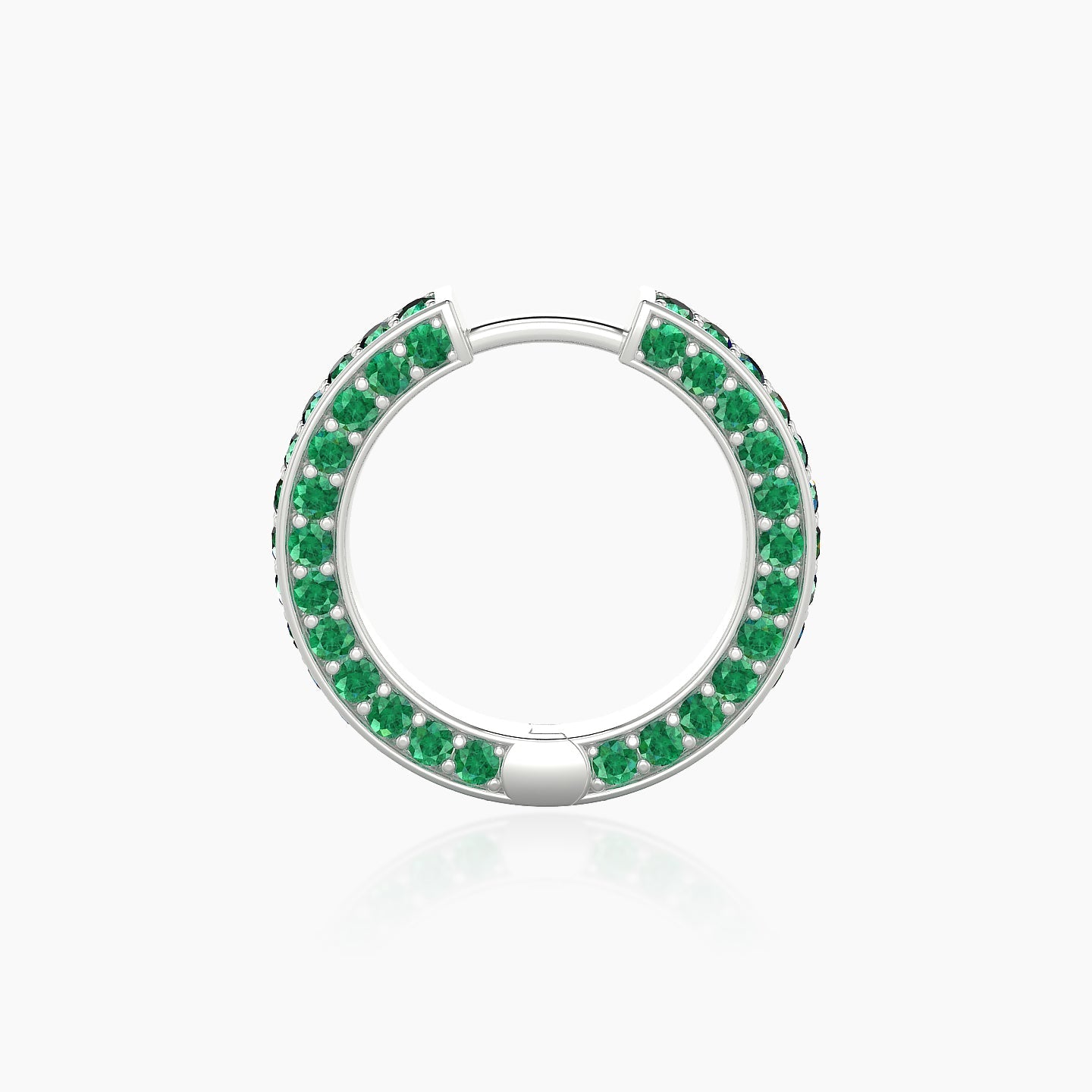 Damia | 18k White Gold 9.5 mm Emerald Hoop Piercing