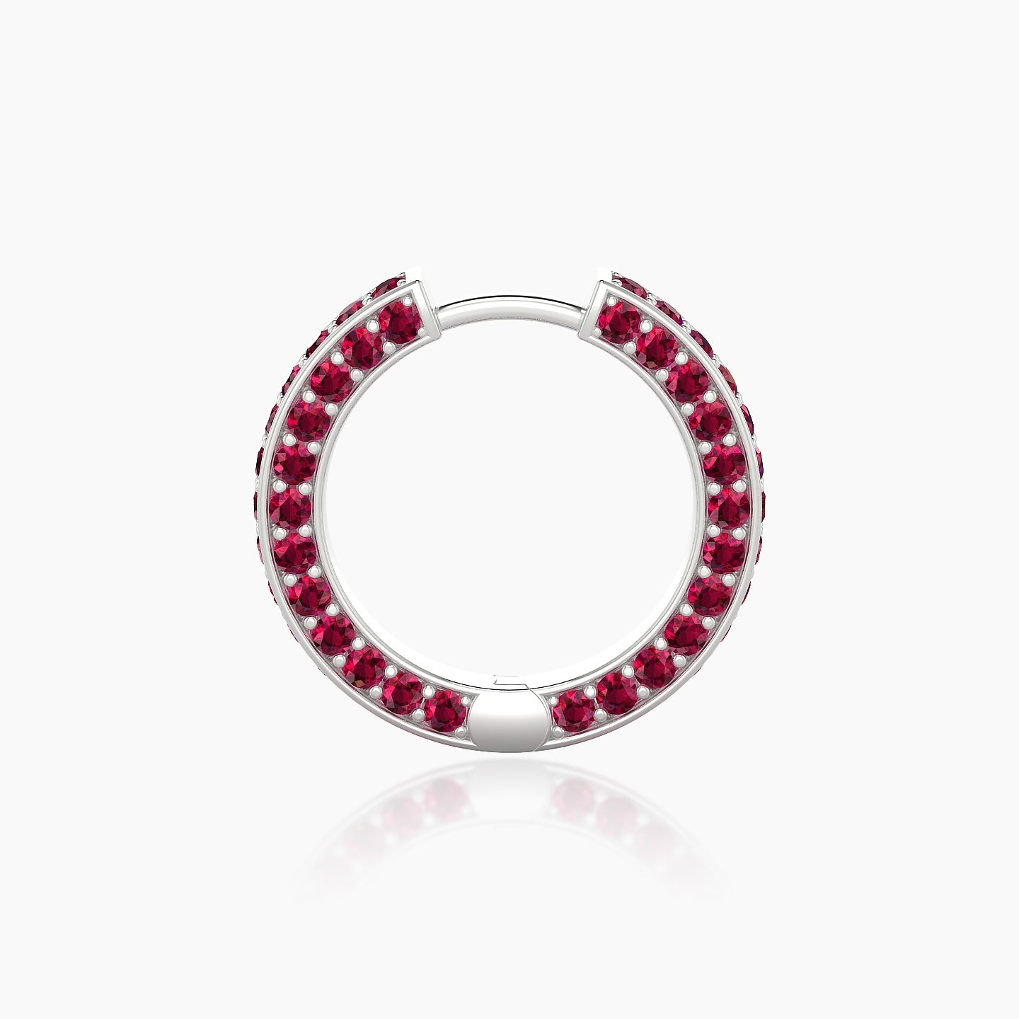 Damia | 18k White Gold 9.5 mm Ruby Hoop Piercing