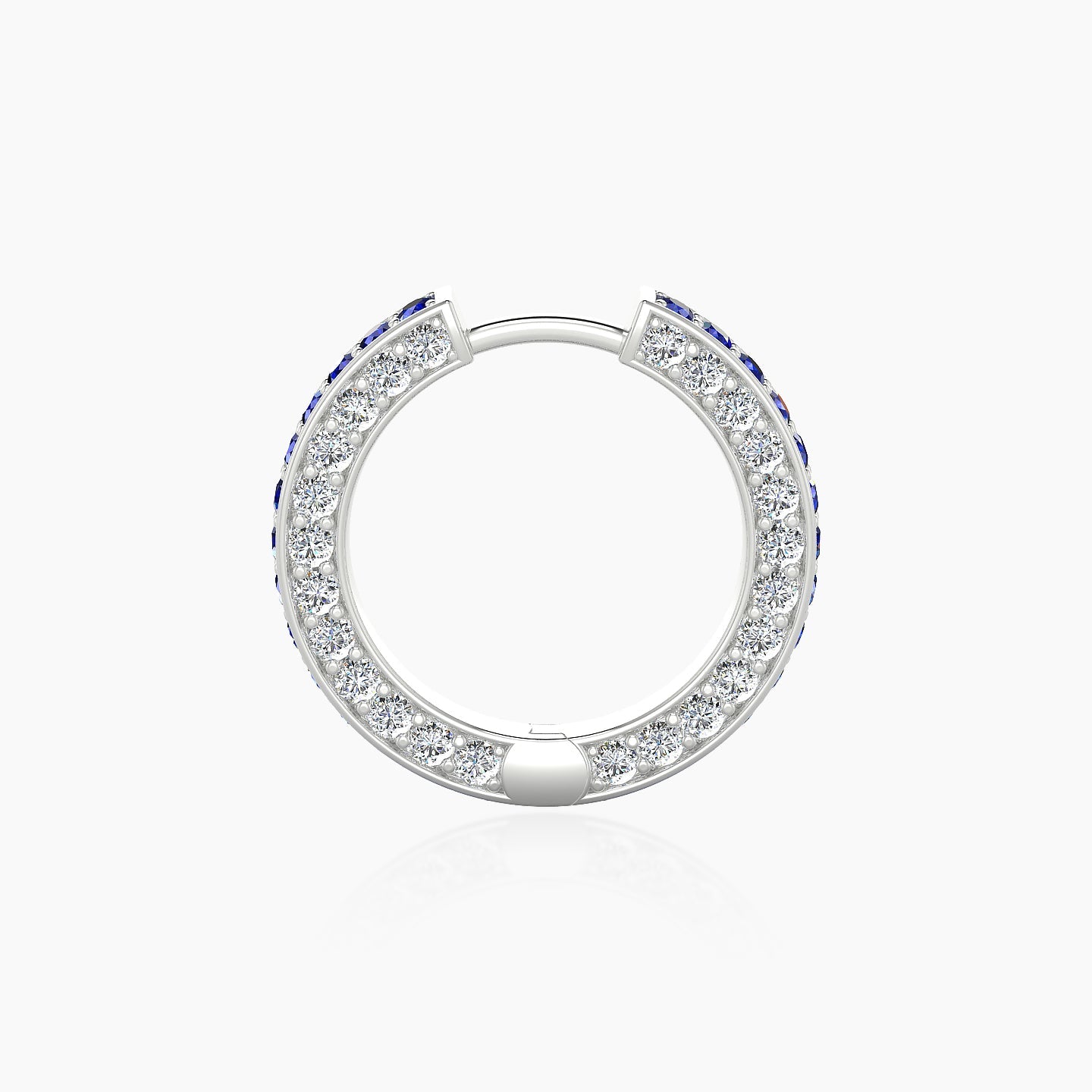 Damia | 18k White Gold 9.5 mm Sapphire & Diamond Hoop Piercing