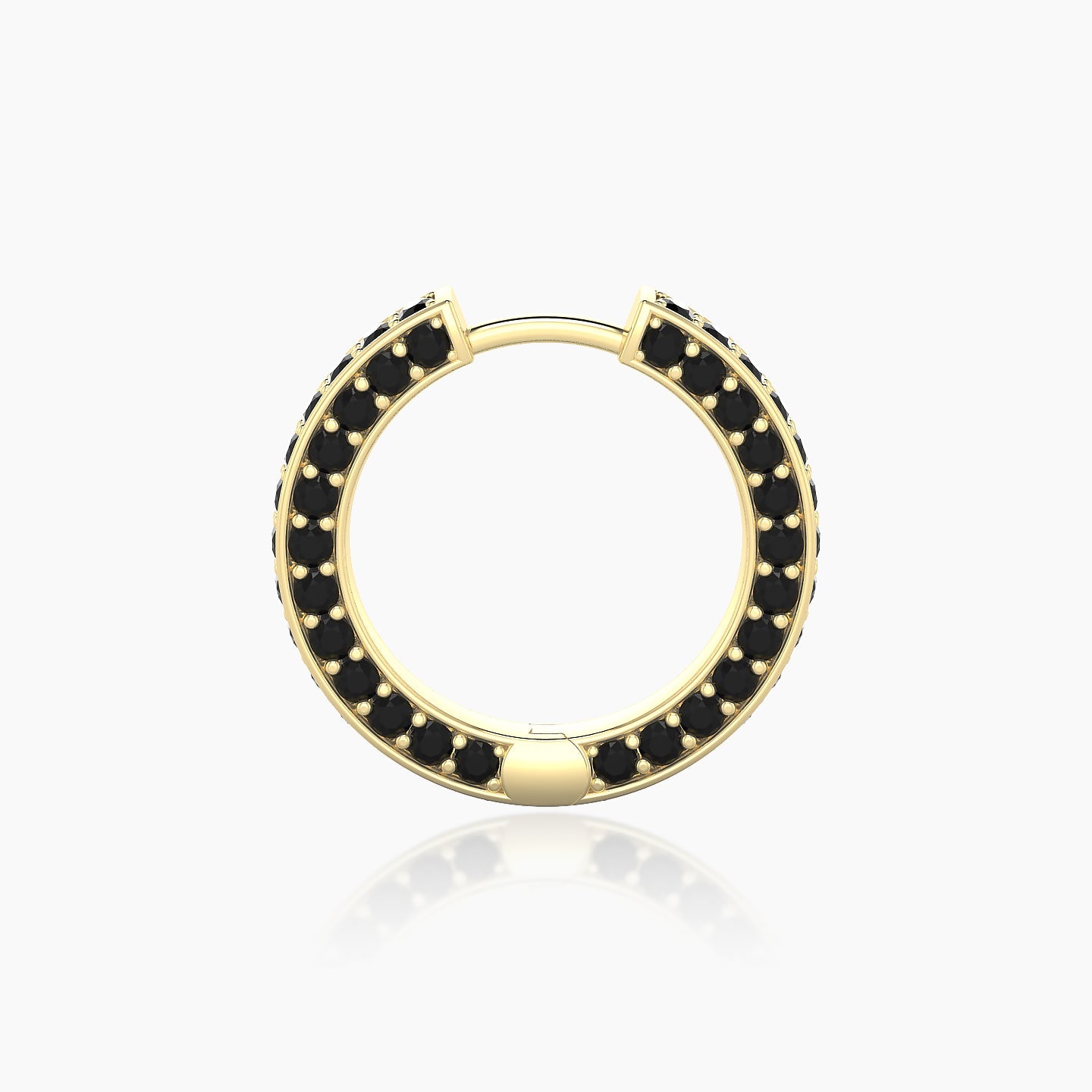 Damia | 18k Yellow Gold 9.5 mm Black Diamond Hoop Piercing