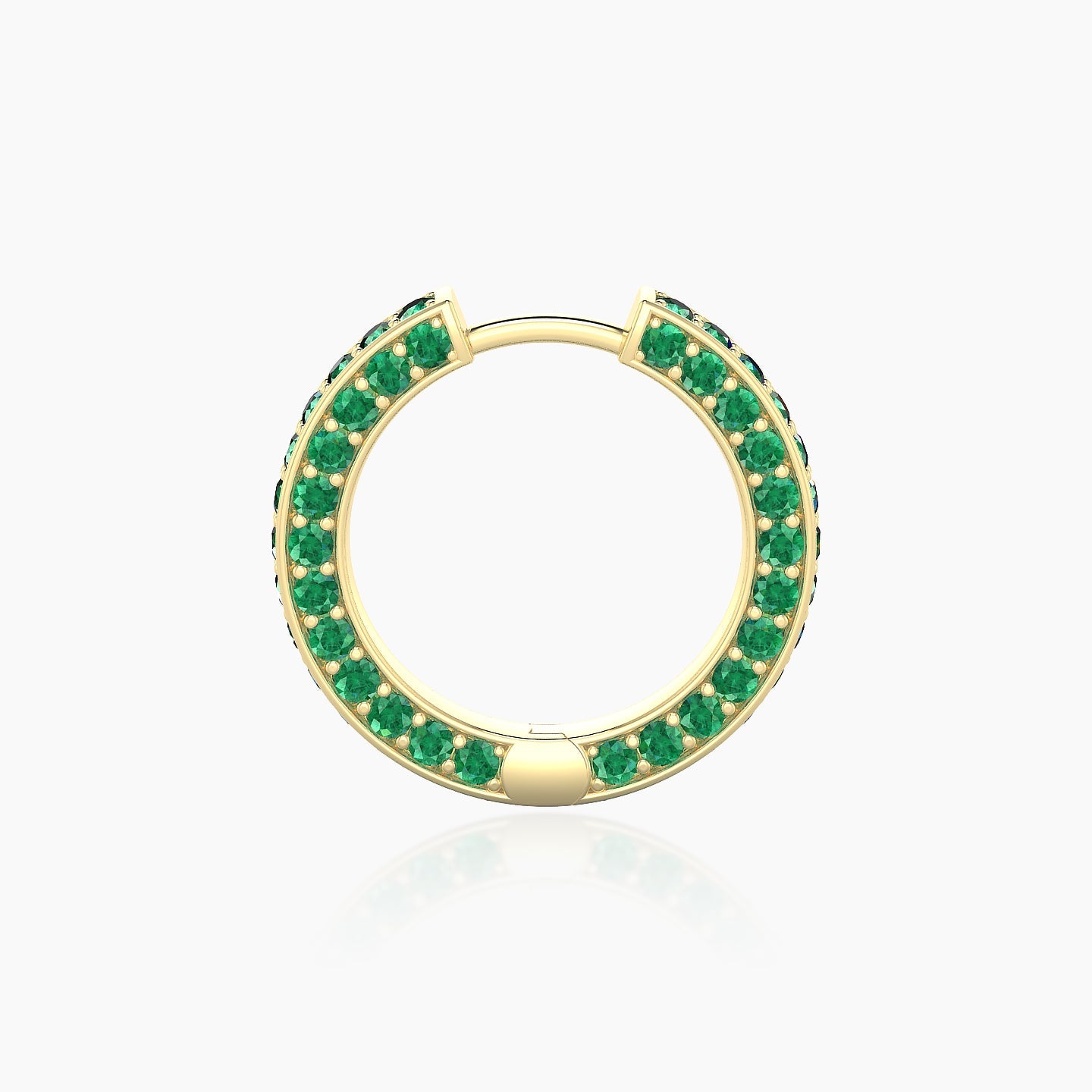 Damia | 18k Yellow Gold 9.5 mm Emerald Hoop Piercing