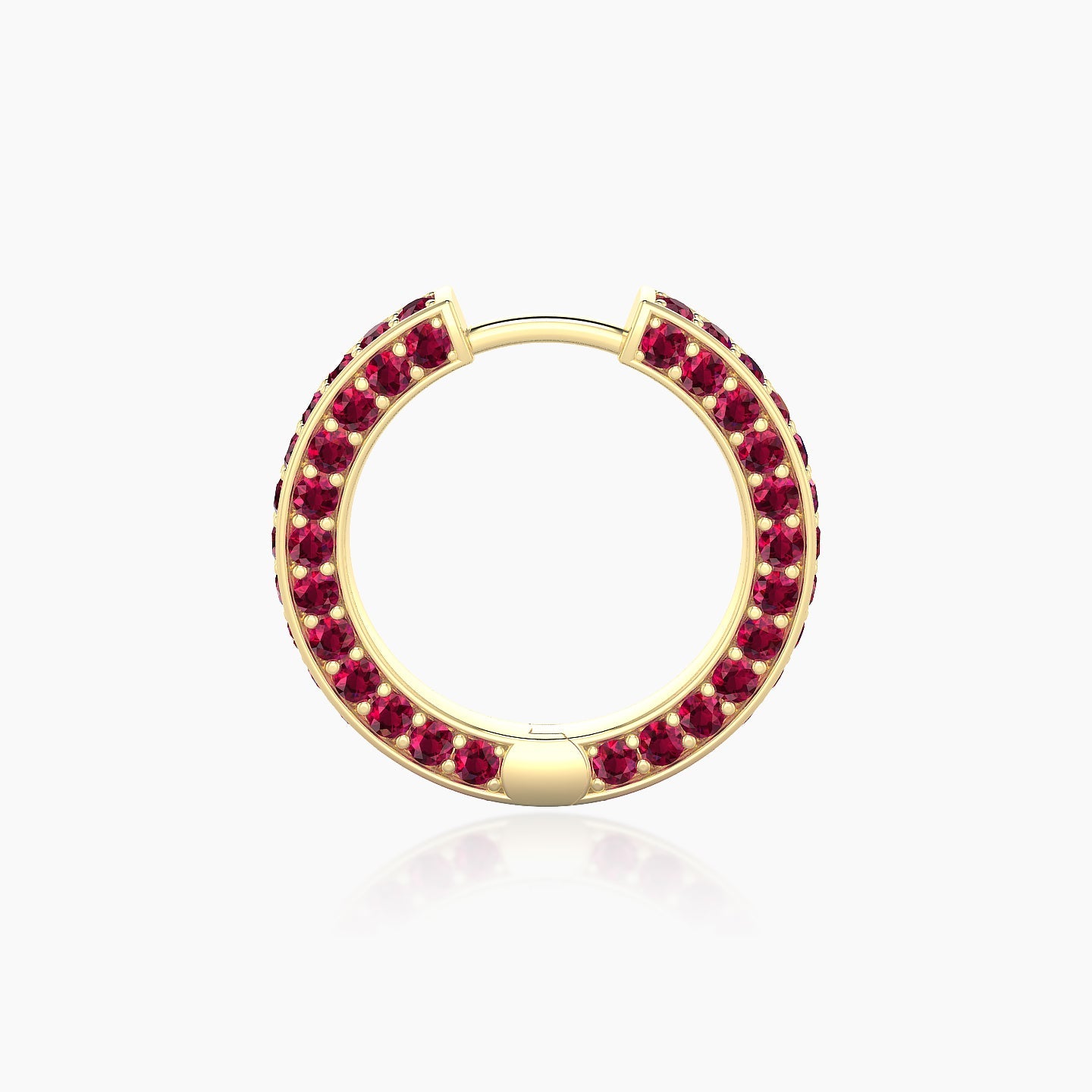 Damia | 18k Yellow Gold 9.5 mm Ruby Hoop Piercing