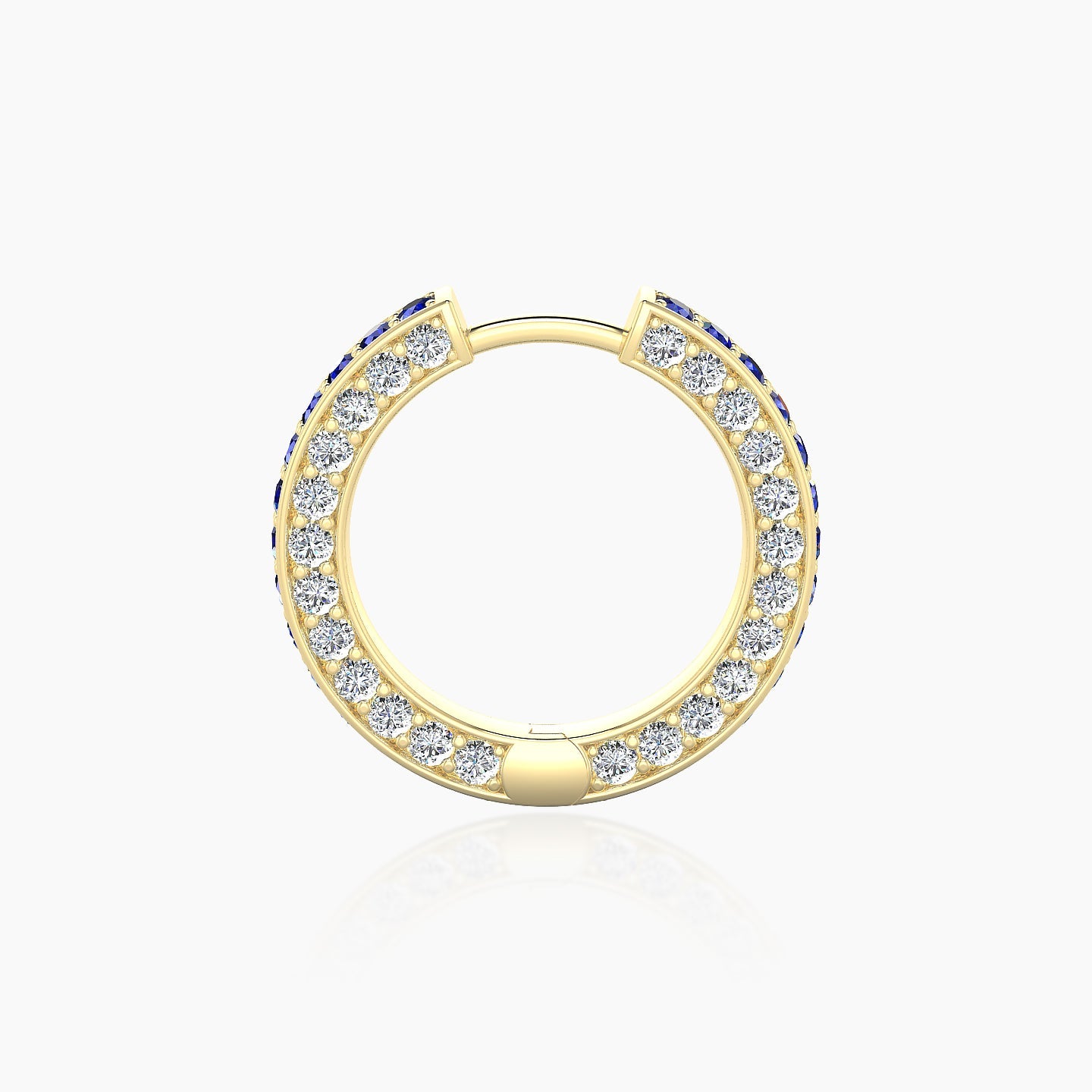 Damia | 18k Yellow Gold 9.5 mm Sapphire & Diamond Hoop Piercing