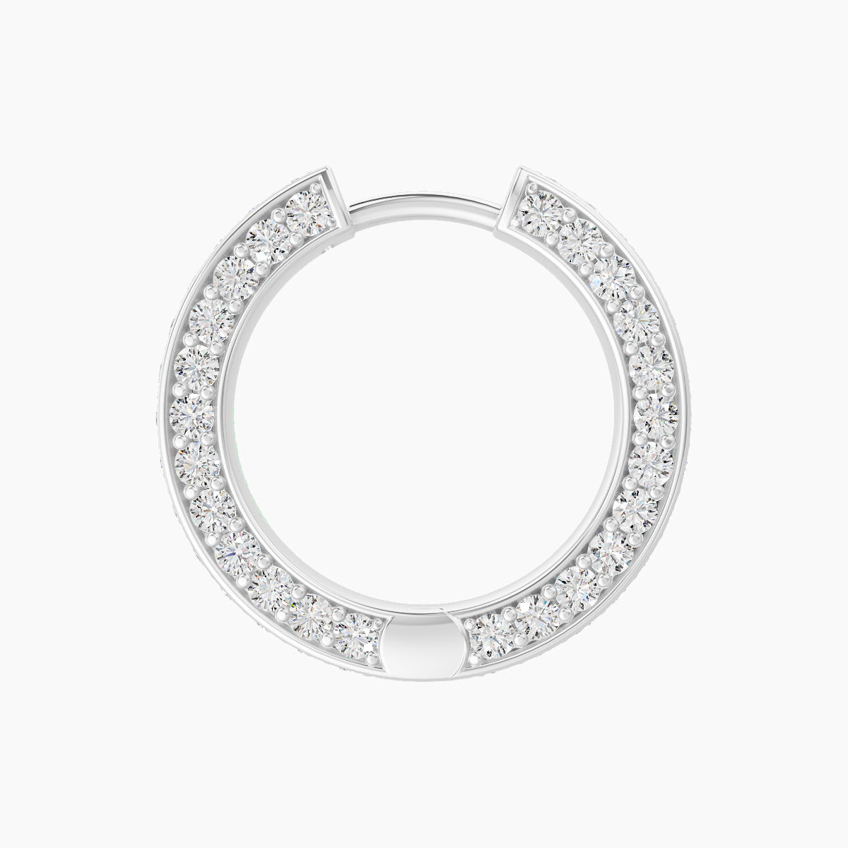 Damia | 18k White Gold 9.5 mm Diamond Nose Ring Piercing