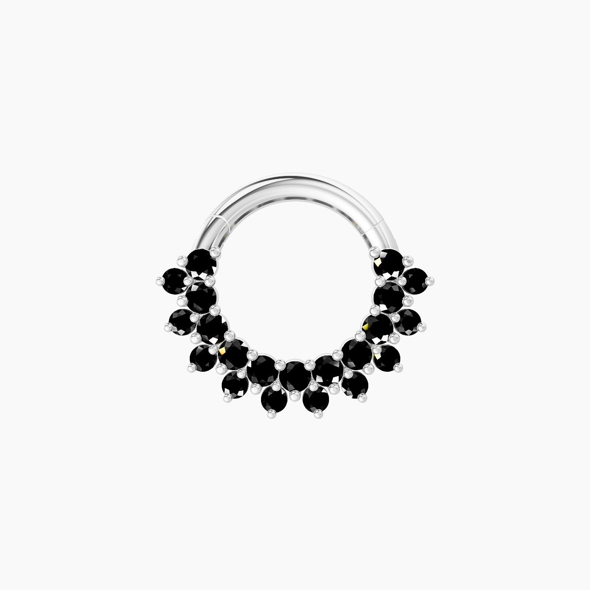 Danae | 18k White Gold 6.5 mm Black Diamond Daith Piercing