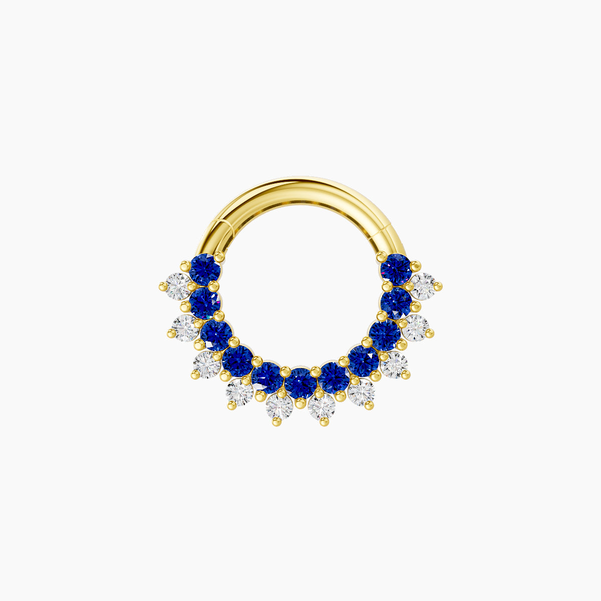 Danae | 18k Yellow Gold 6.5 mm Sapphire & Diamond Daith Piercing