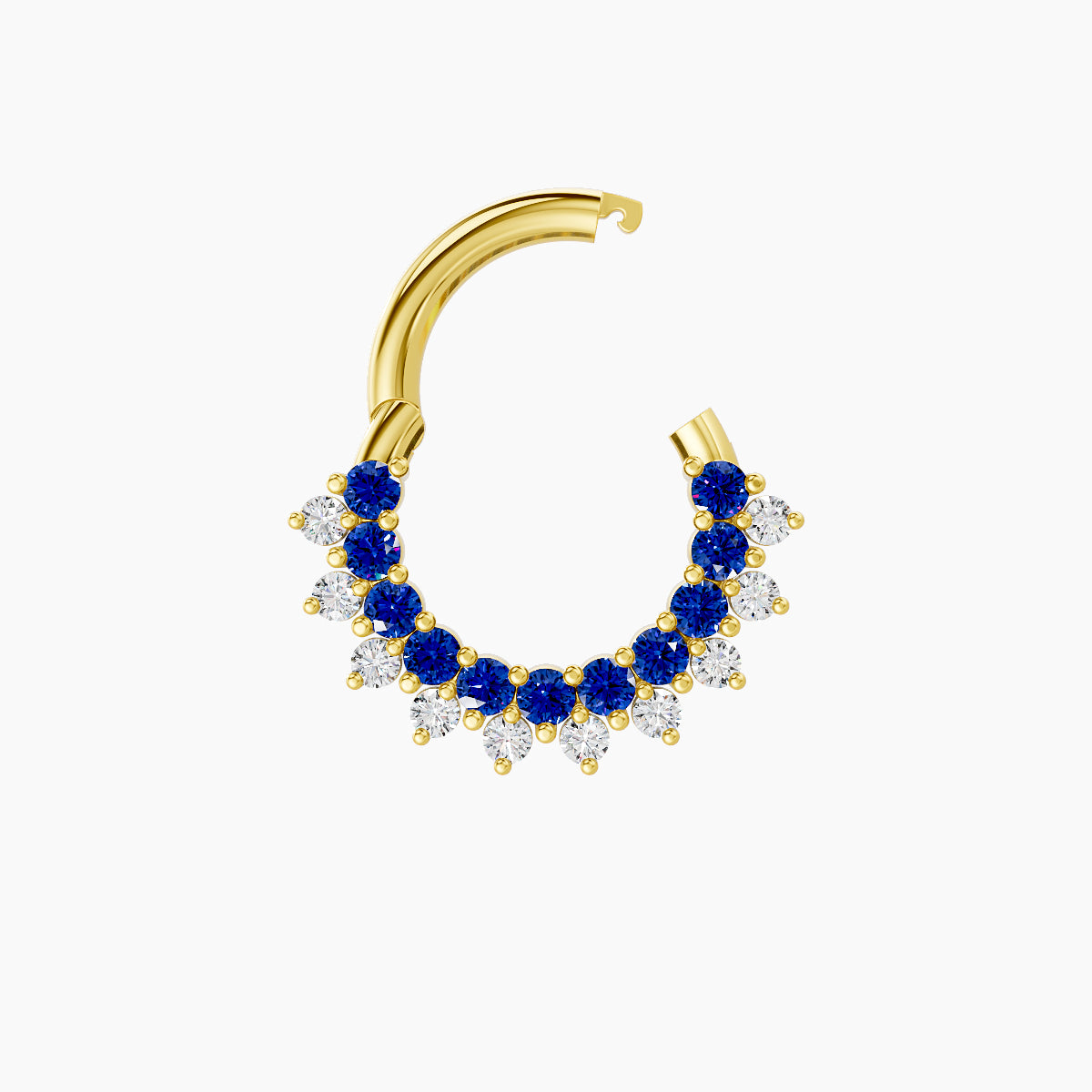Danae | 18k Yellow Gold 6.5 mm Sapphire & Diamond Daith Piercing