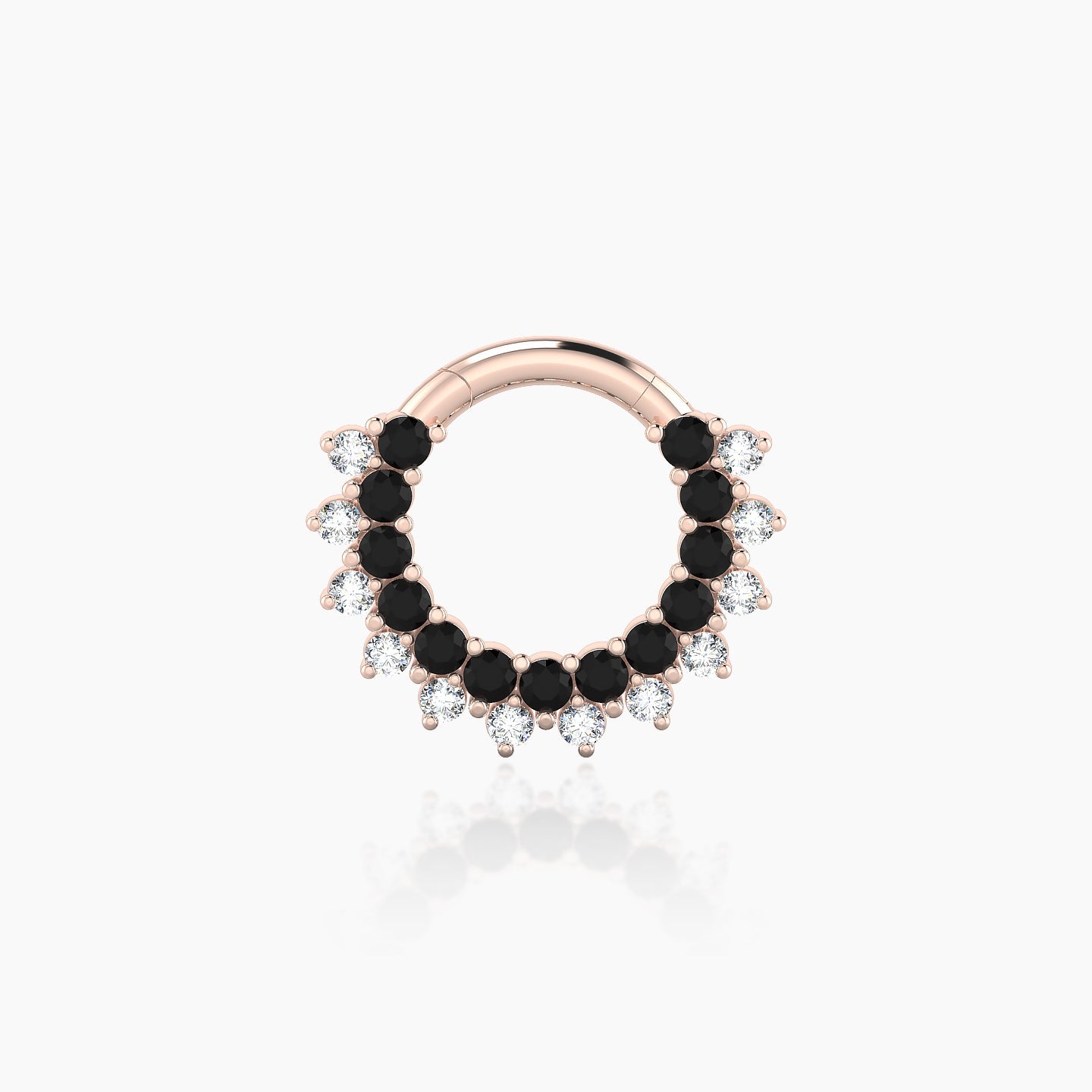 Danae | 18k Rose Gold 6.5 mm Black Diamond & Diamond Daith Piercing