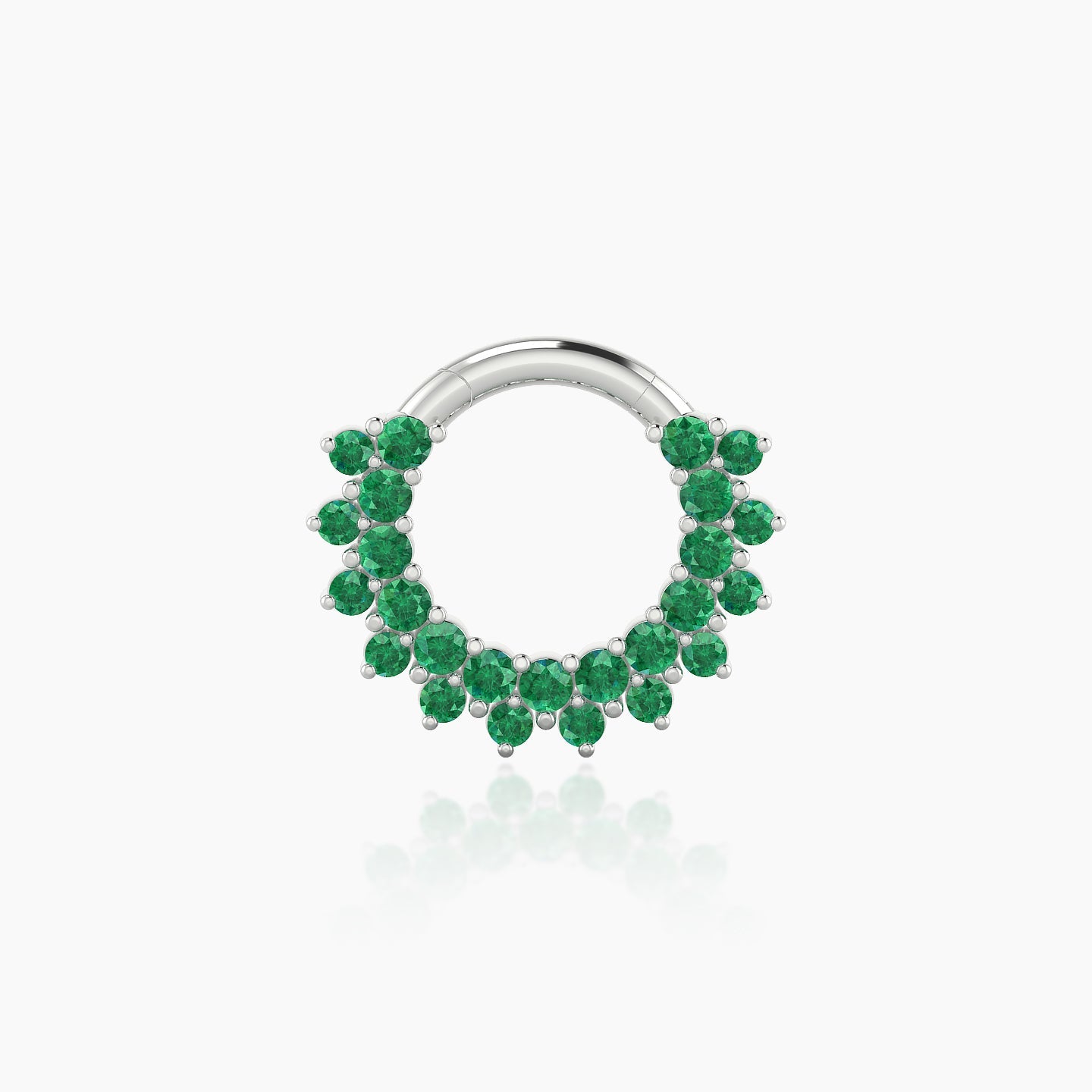 Danae | 18k White Gold 6.5 mm Emerald Daith Piercing