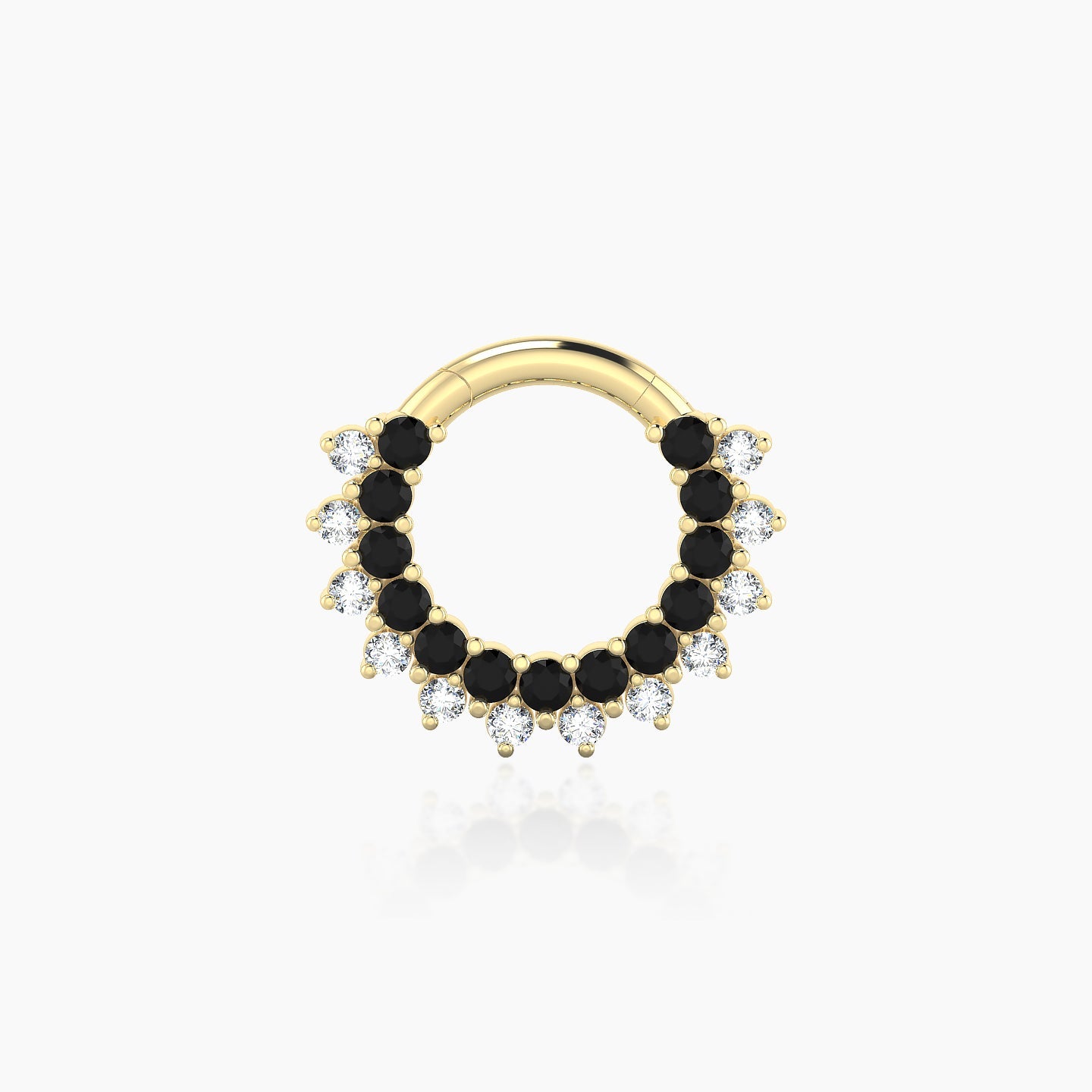 Danae | 18k Yellow Gold 6.5 mm Black Diamond & Diamond Daith Piercing