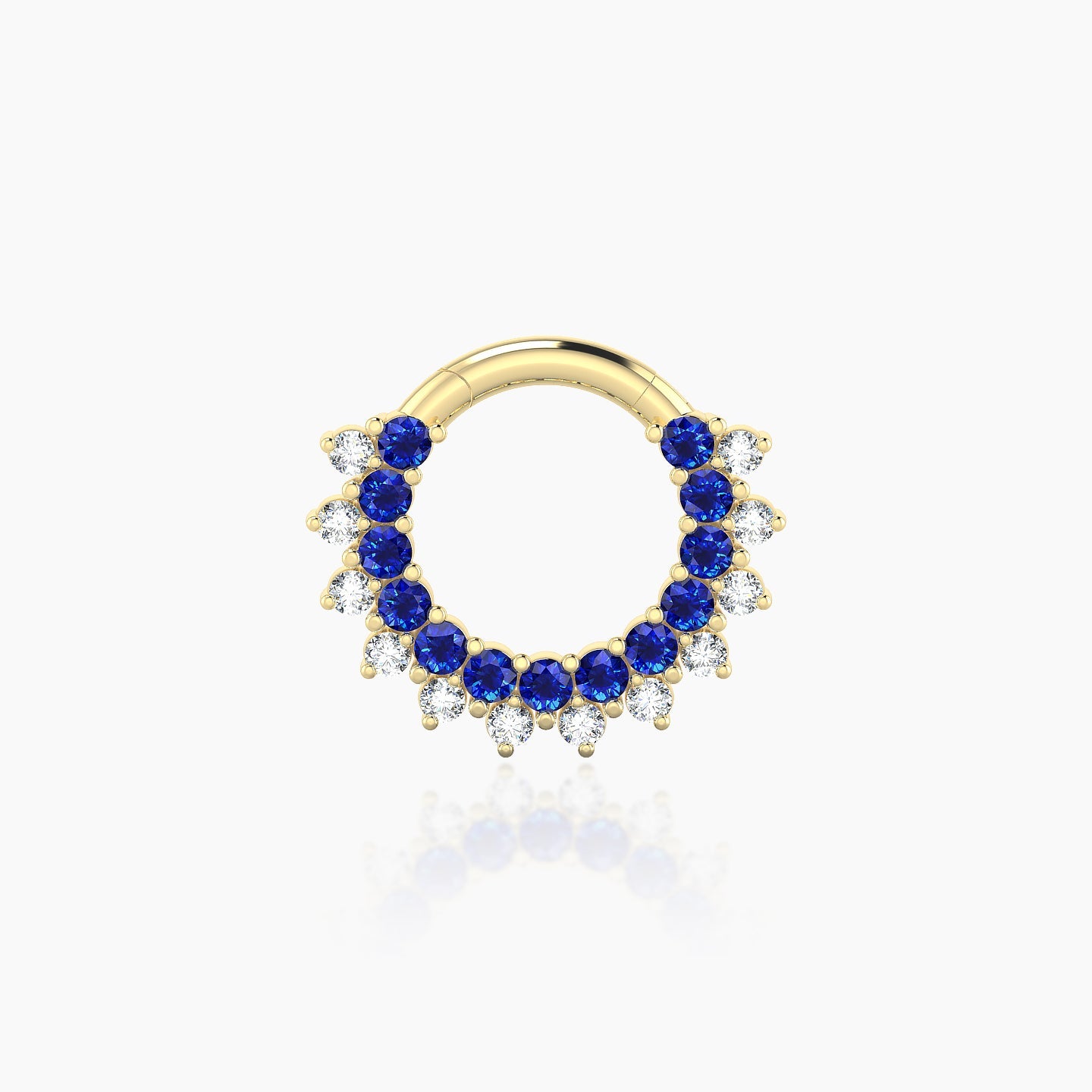 Danae | 18k Yellow Gold 6.5 mm Sapphire & Diamond Daith Piercing