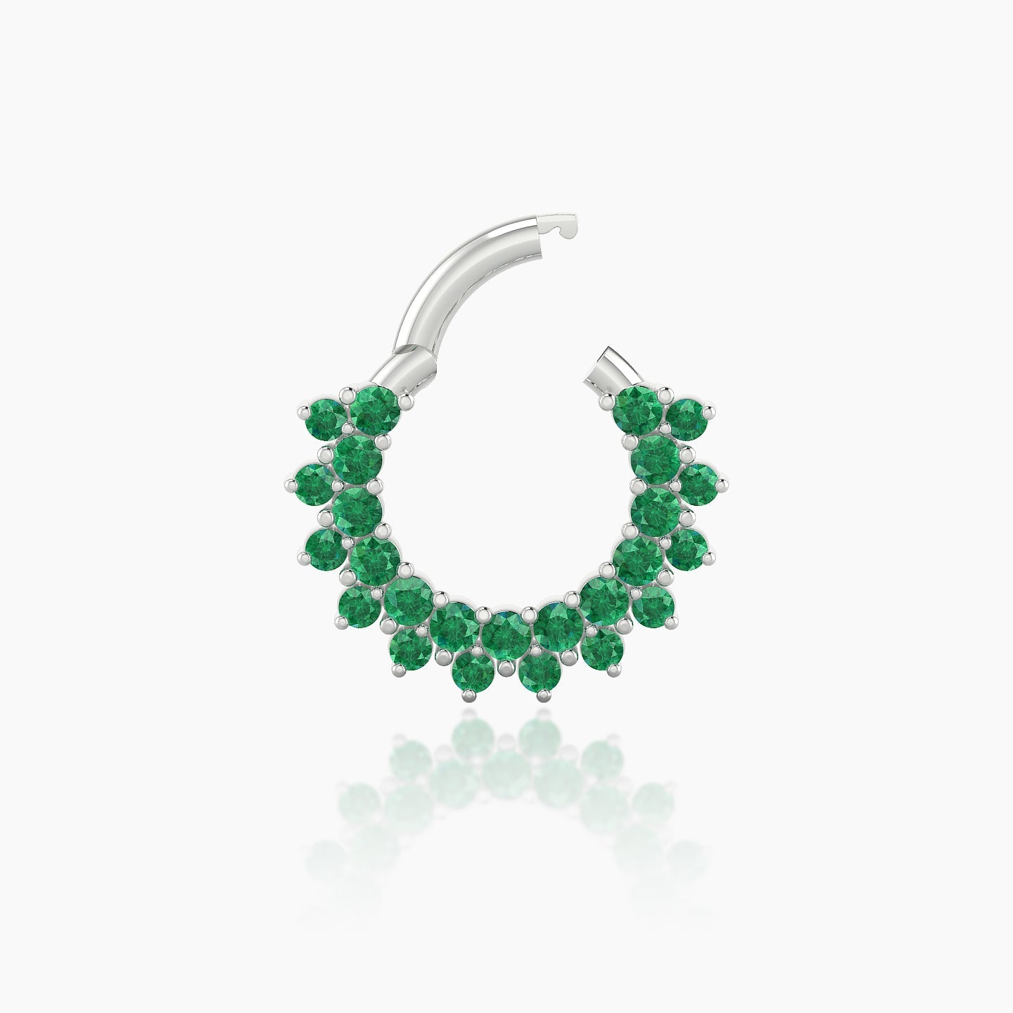 Danae | 18k White Gold 6.5 mm Emerald Daith Piercing