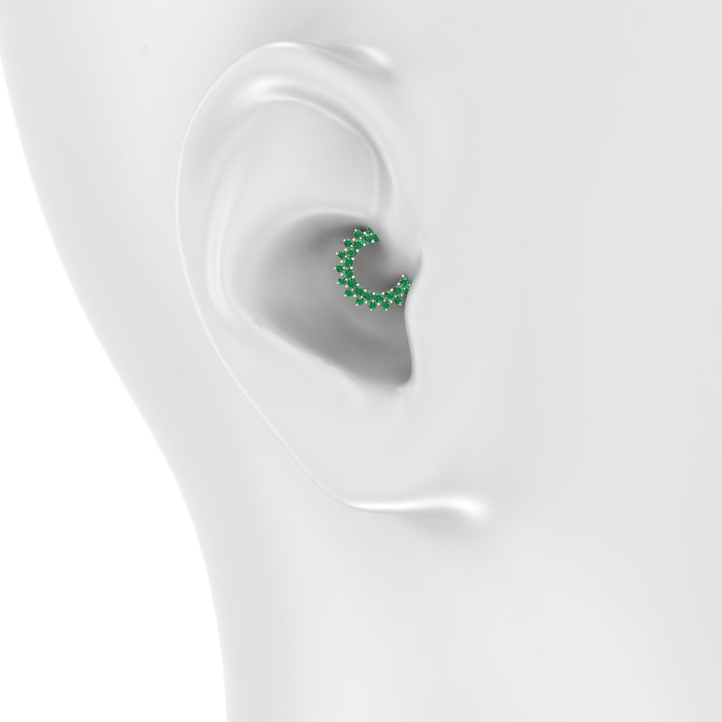 Danae | 18k Rose Gold 6.5 mm Emerald Daith Piercing