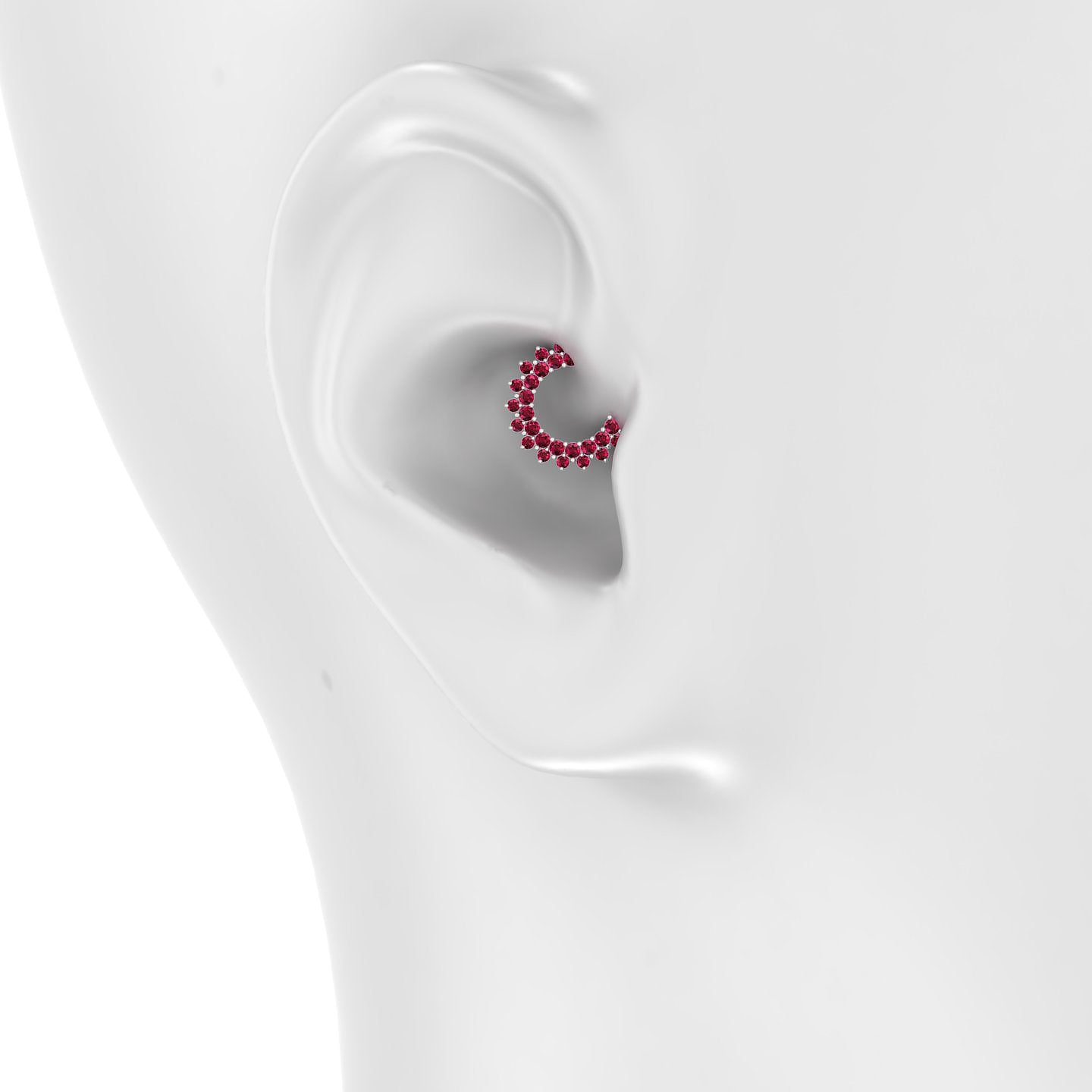 Danae | 18k White Gold 6.5 mm Ruby Daith Piercing