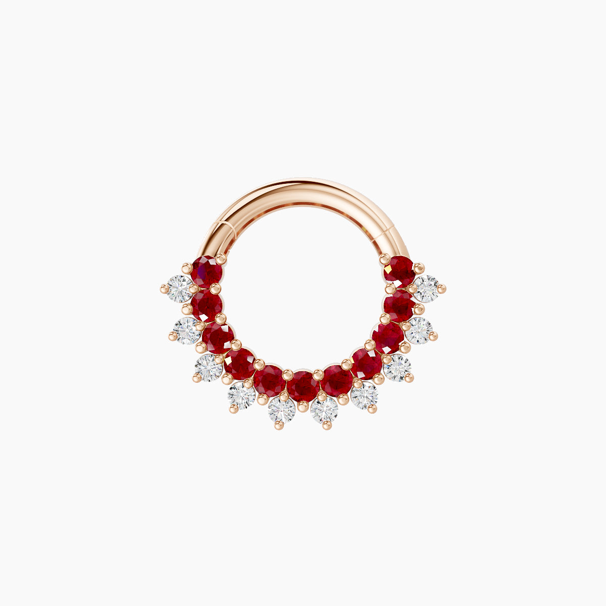 Danae | 18k Rose Gold 6.5 mm Ruby & Diamond Septum Piercing