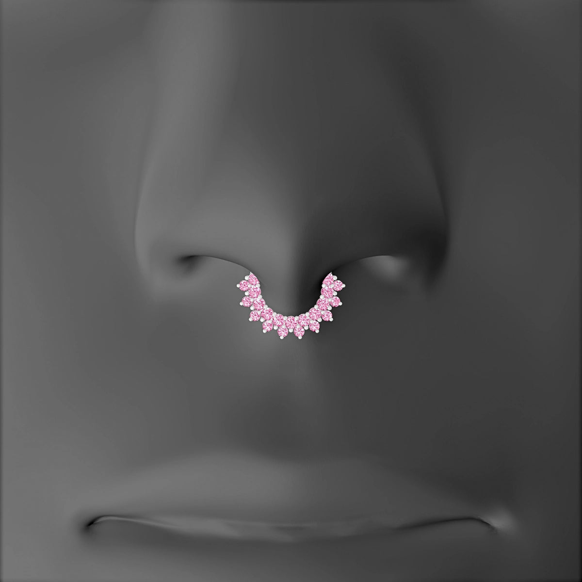 Danae | 18k White Gold 6.5 mm Pink Sapphire Septum Piercing