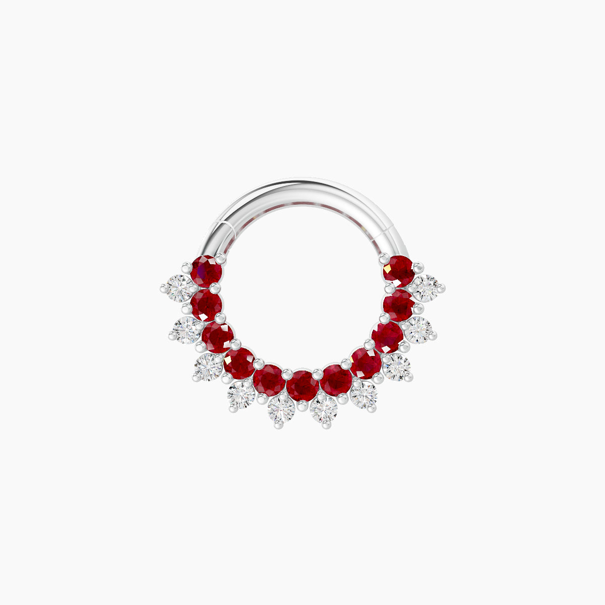 Danae | 18k White Gold 6.5 mm Ruby & Diamond Septum Piercing