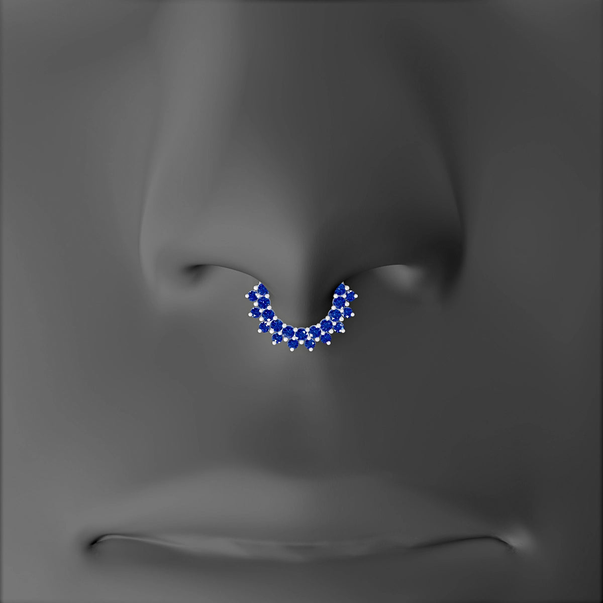 Danae | 18k White Gold 6.5 mm Sapphire Septum Piercing