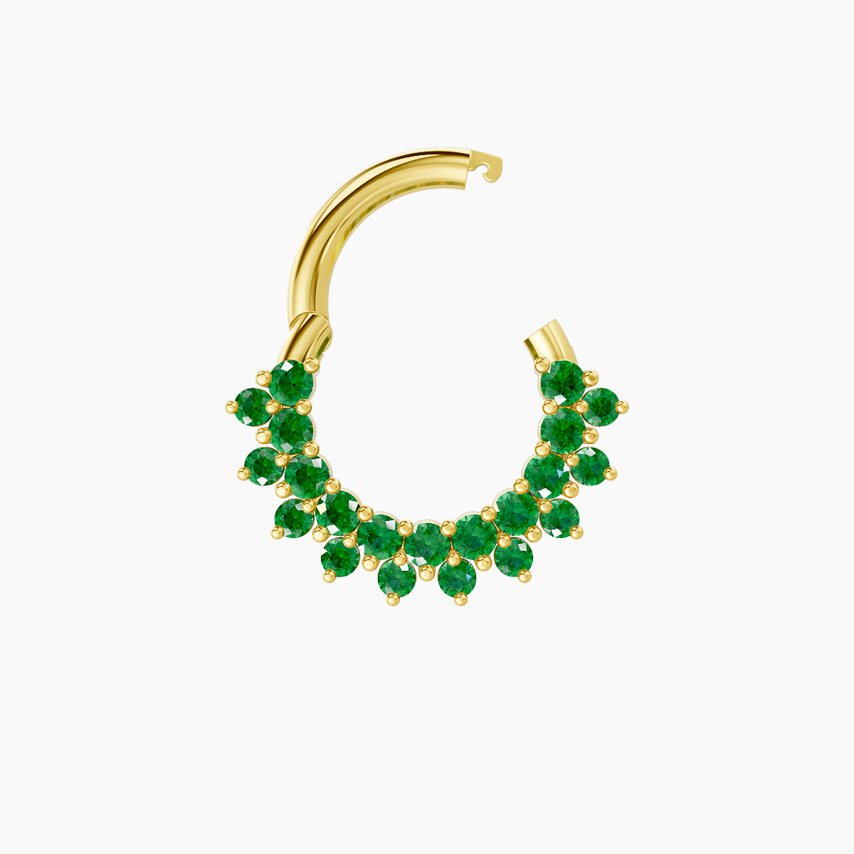 Danae | 18k Yellow Gold 6.5 mm Emerald Septum Piercing
