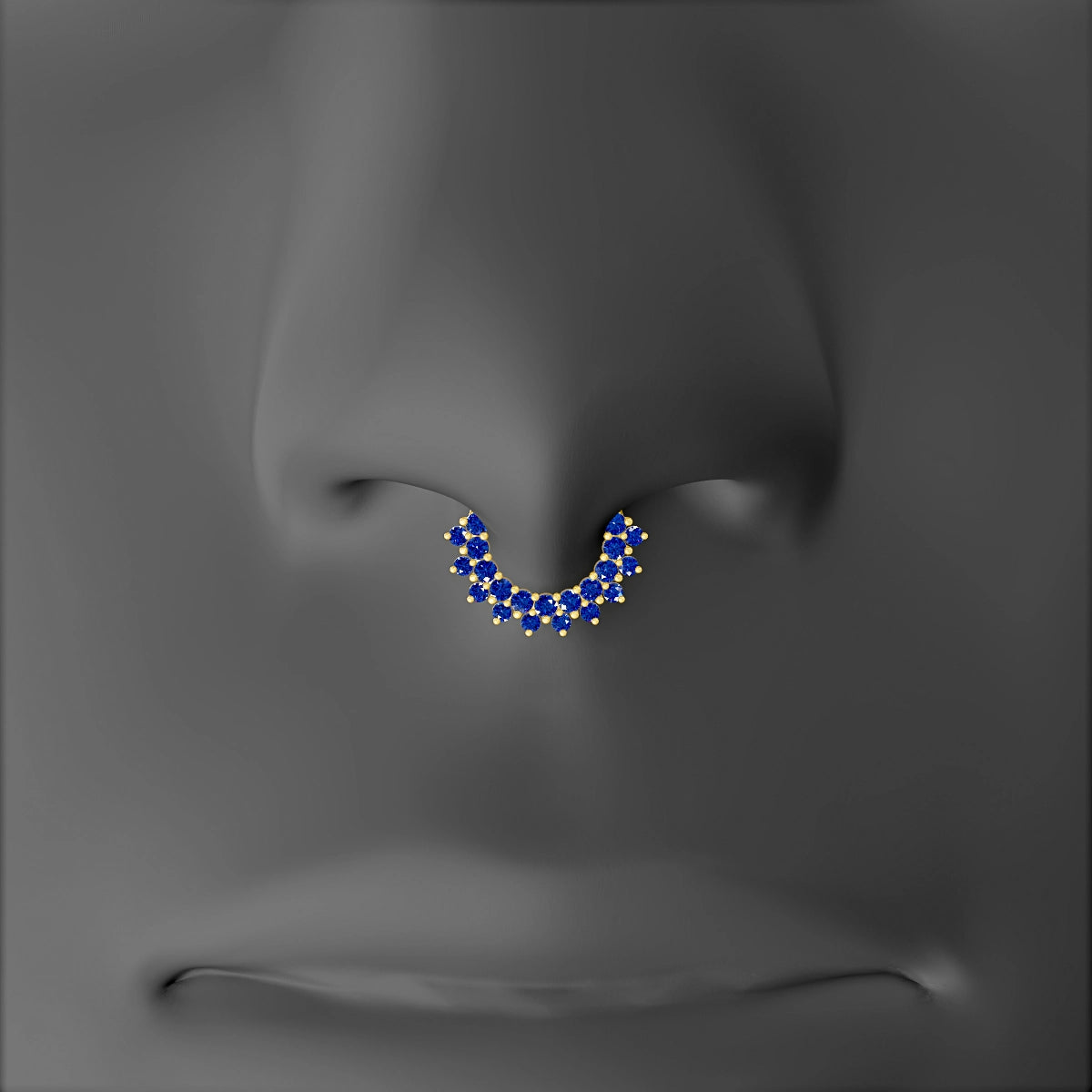 Danae | 18k Yellow Gold 6.5 mm Sapphire Septum Piercing