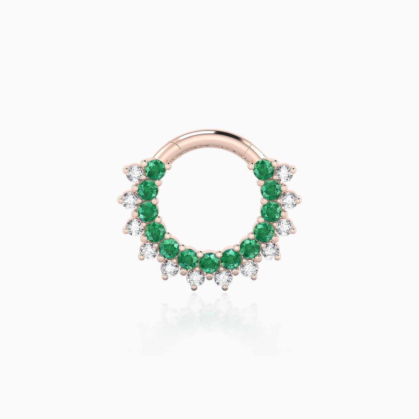 Danae | 18k Rose Gold 6.5 mm Emerald & Diamond Septum Piercing