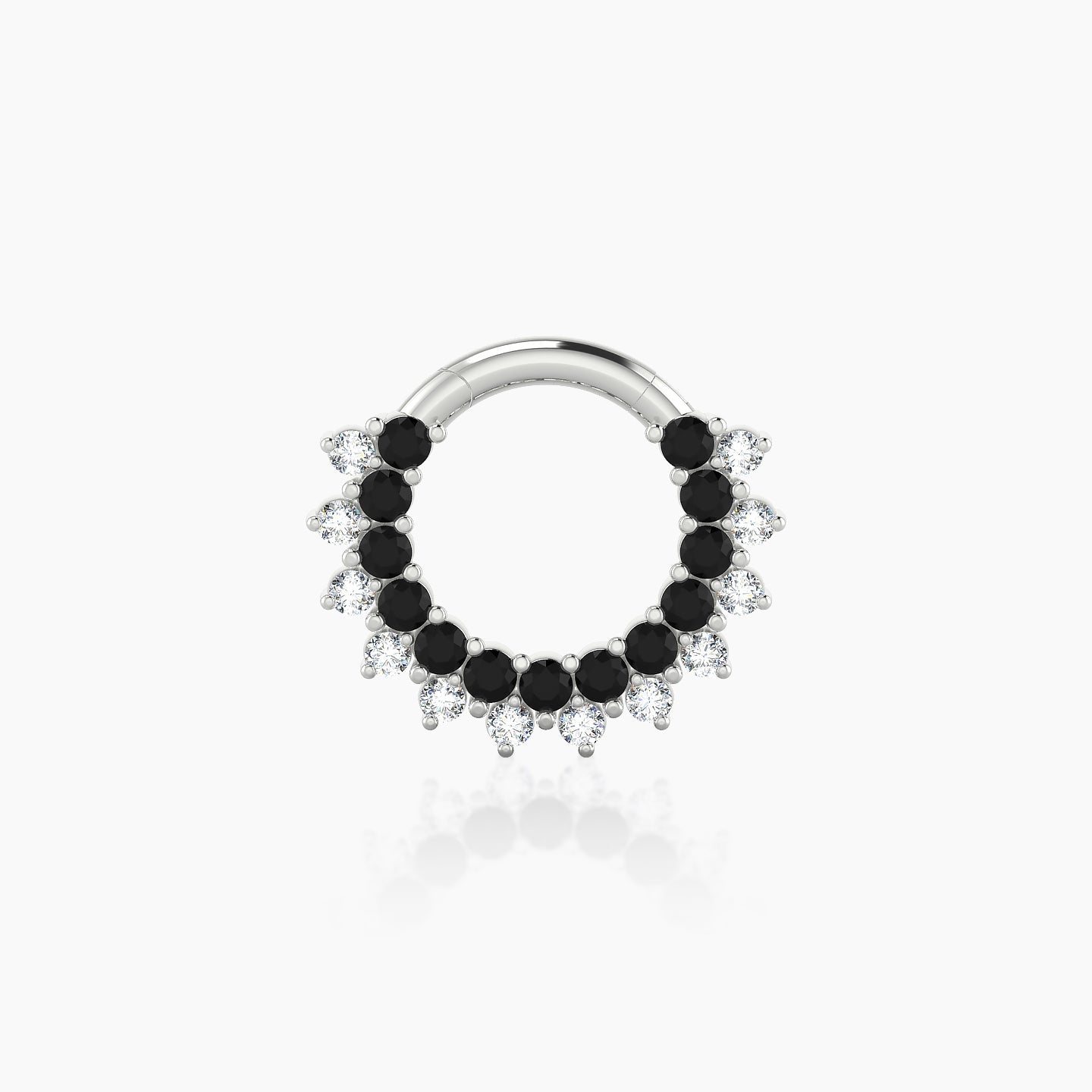 Danae | 18k White Gold 6.5 mm Black Diamond & Diamond Septum Piercing