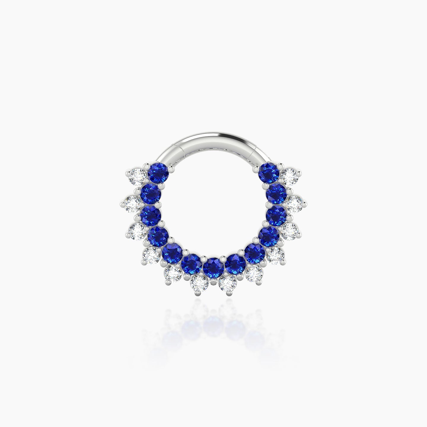 Danae | 18k White Gold 6.5 mm Sapphire & Diamond Septum Piercing