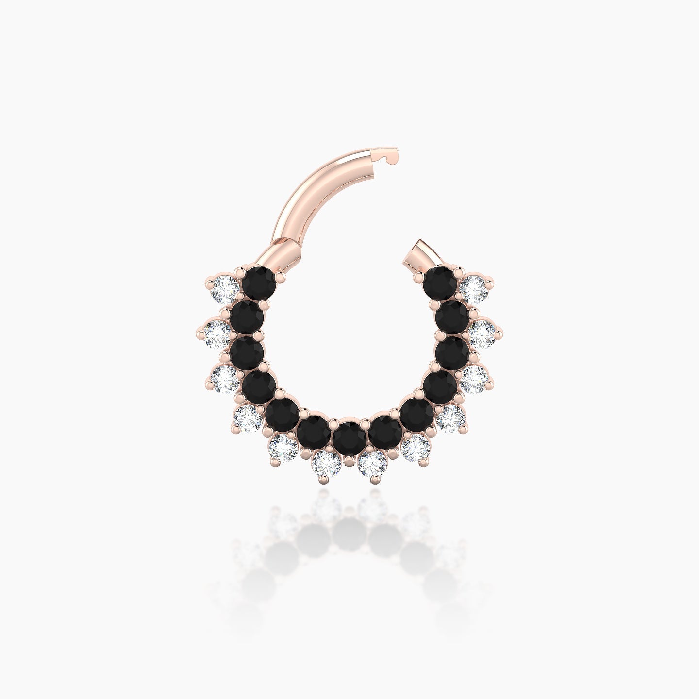 Danae | 18k Rose Gold 6.5 mm Black Diamond & Diamond Septum Piercing