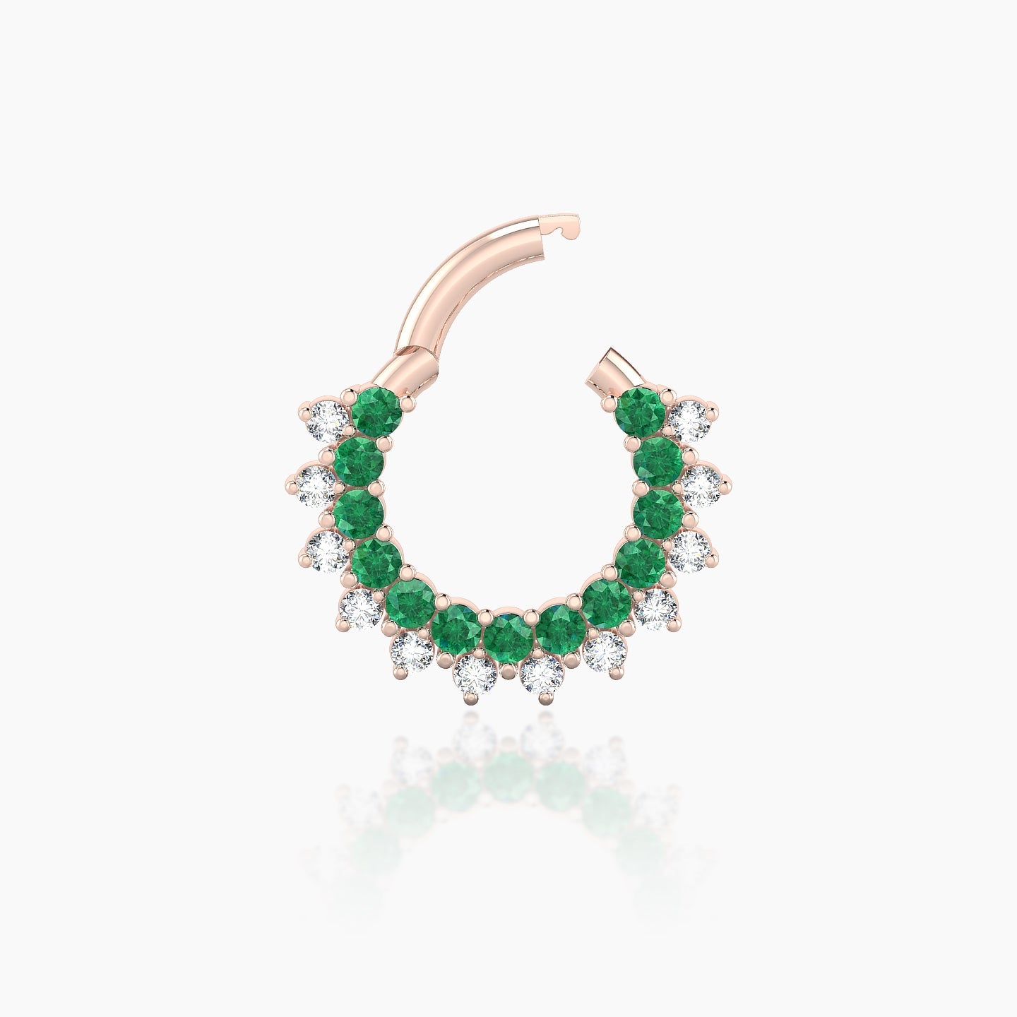 Danae | 18k Rose Gold 6.5 mm Emerald & Diamond Septum Piercing