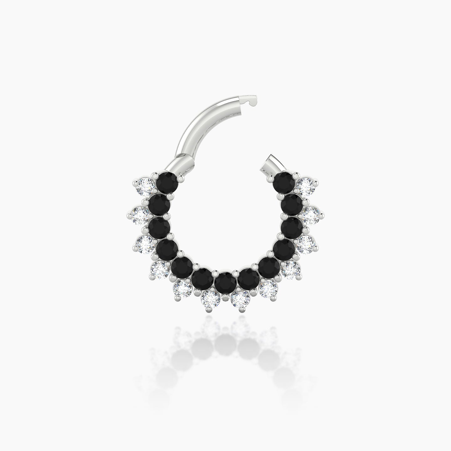 Danae | 18k White Gold 6.5 mm Black Diamond & Diamond Septum Piercing