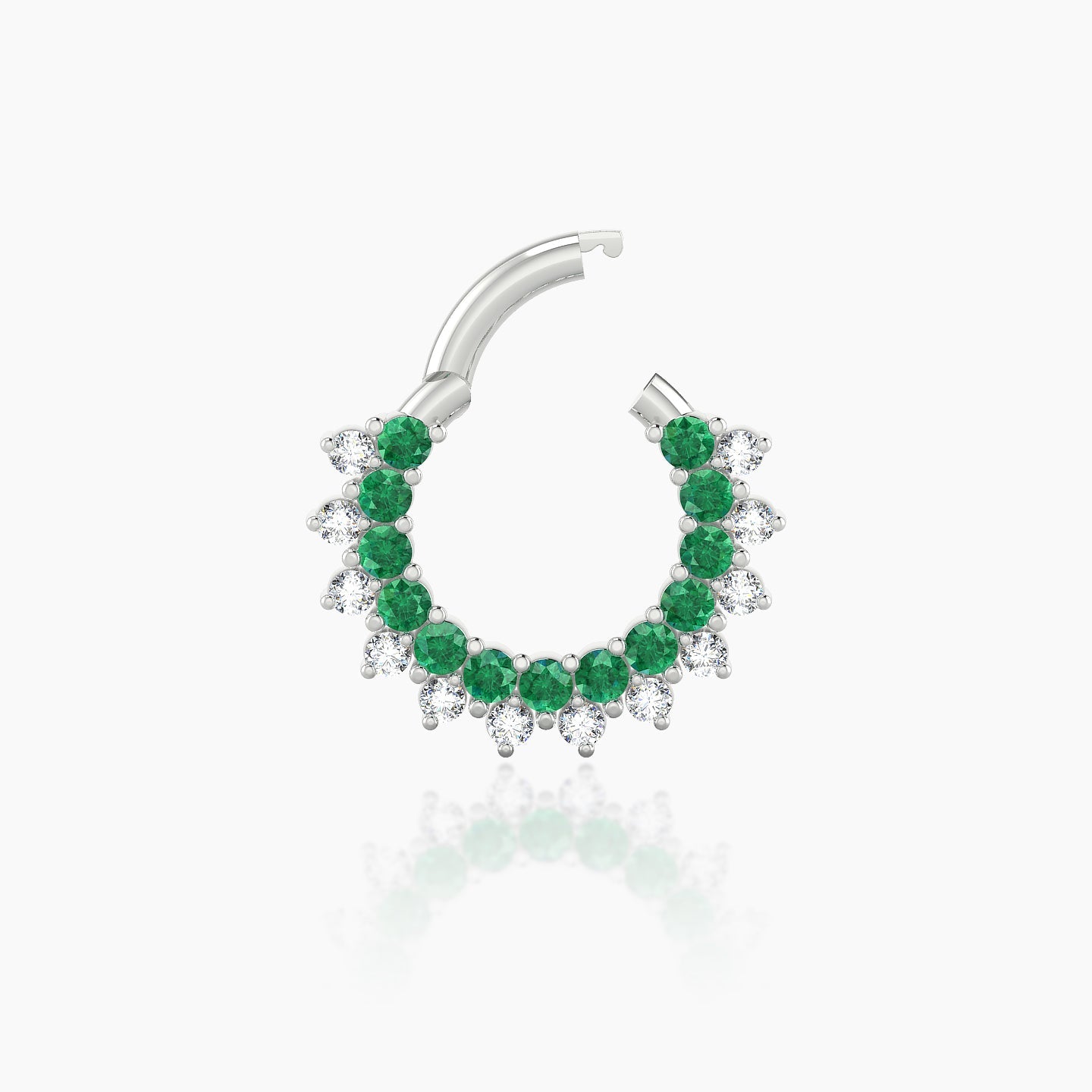 Danae | 18k White Gold 6.5 mm Emerald & Diamond Septum Piercing