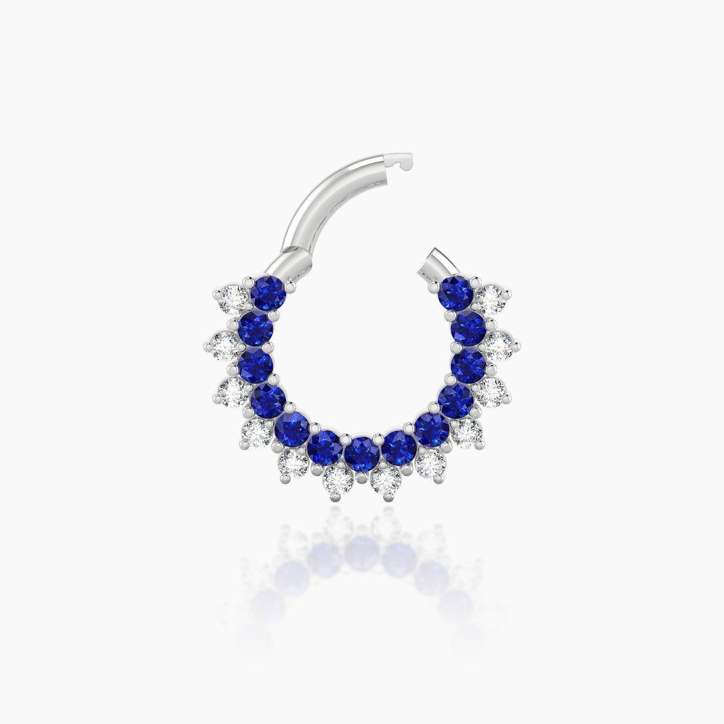 Danae | 18k White Gold 6.5 mm Sapphire & Diamond Septum Piercing