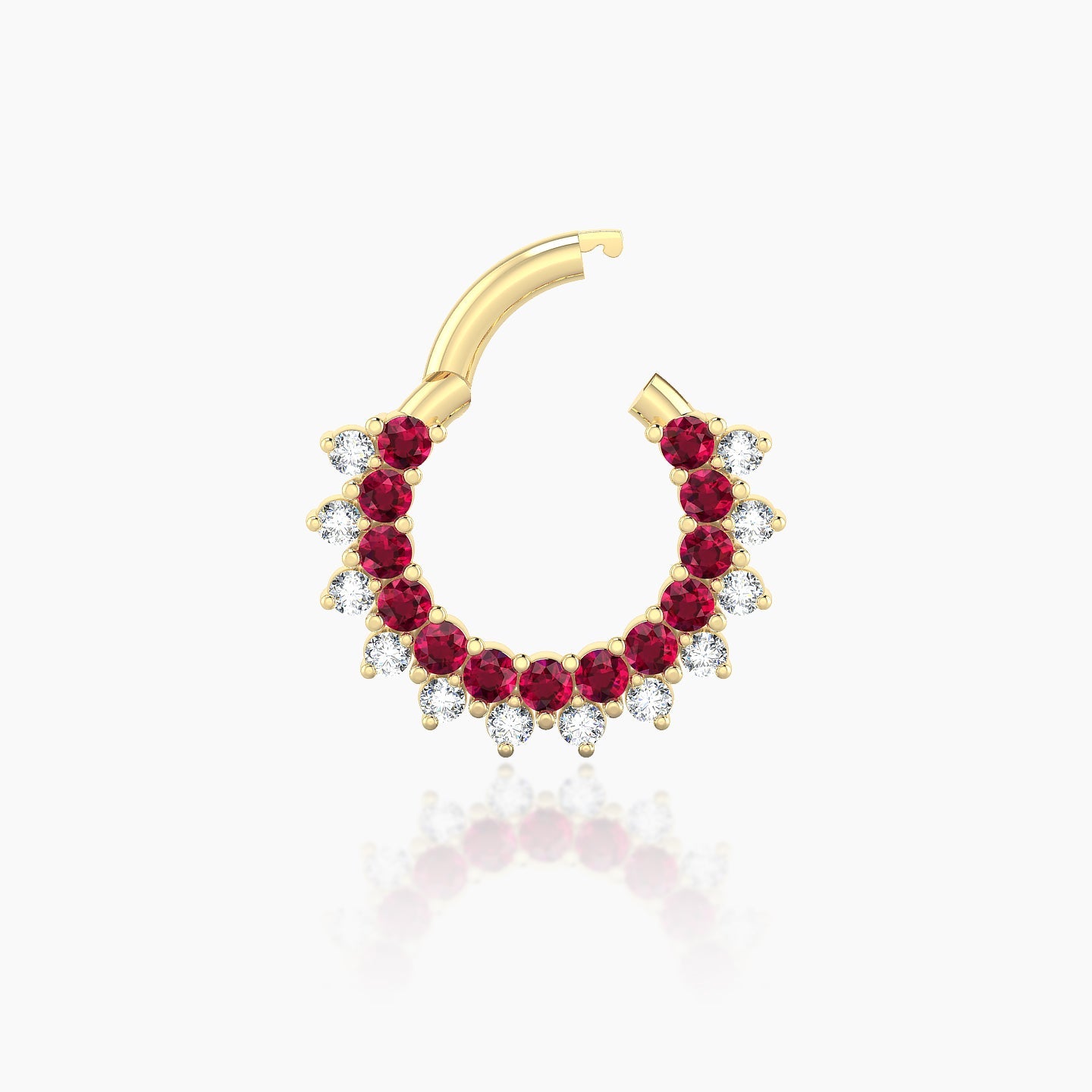 Danae | 18k Yellow Gold 6.5 mm Ruby & Diamond Septum Piercing