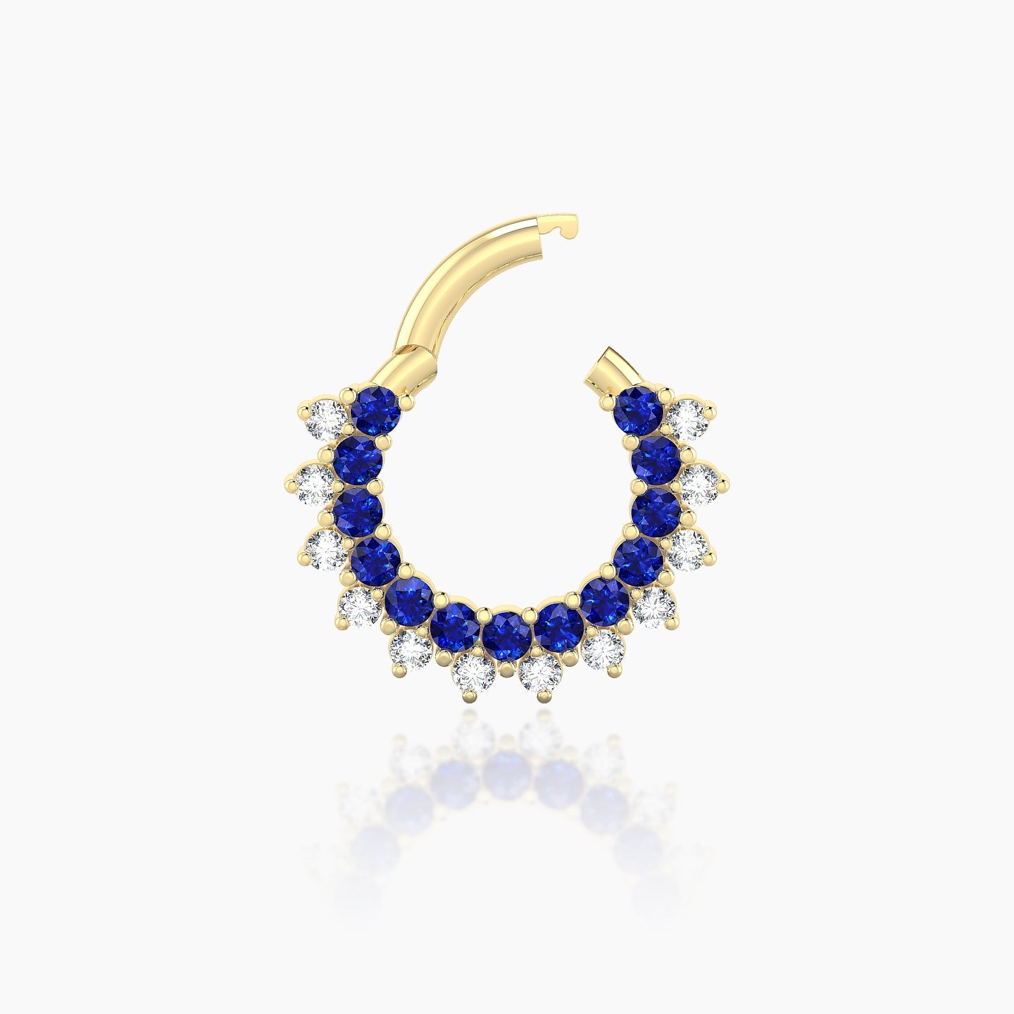 Danae | 18k Yellow Gold 6.5 mm Sapphire & Diamond Septum Piercing