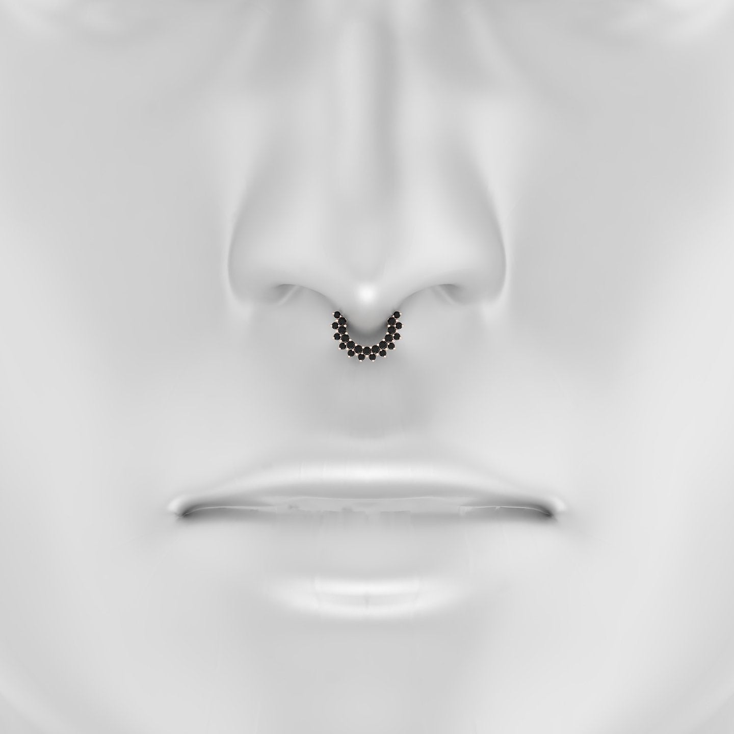 Danae | 18k Rose Gold 6.5 mm Black Diamond Septum Piercing