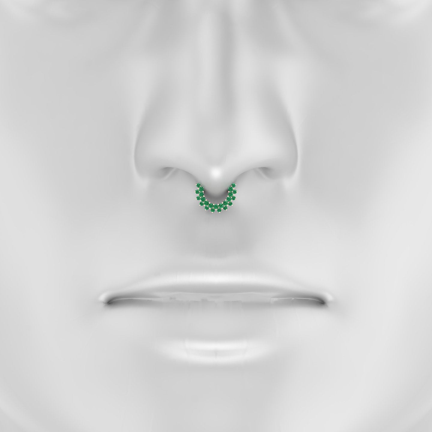 Danae | 18k Rose Gold 6.5 mm Emerald Septum Piercing