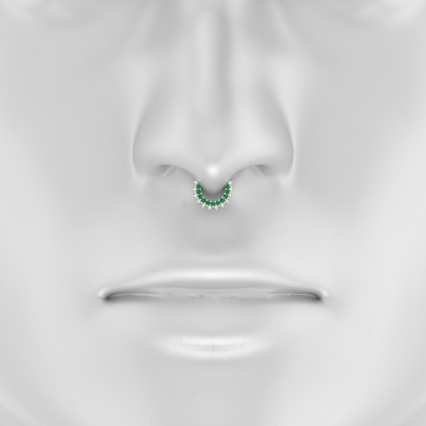 Danae | 18k Rose Gold 6.5 mm Emerald & Diamond Septum Piercing